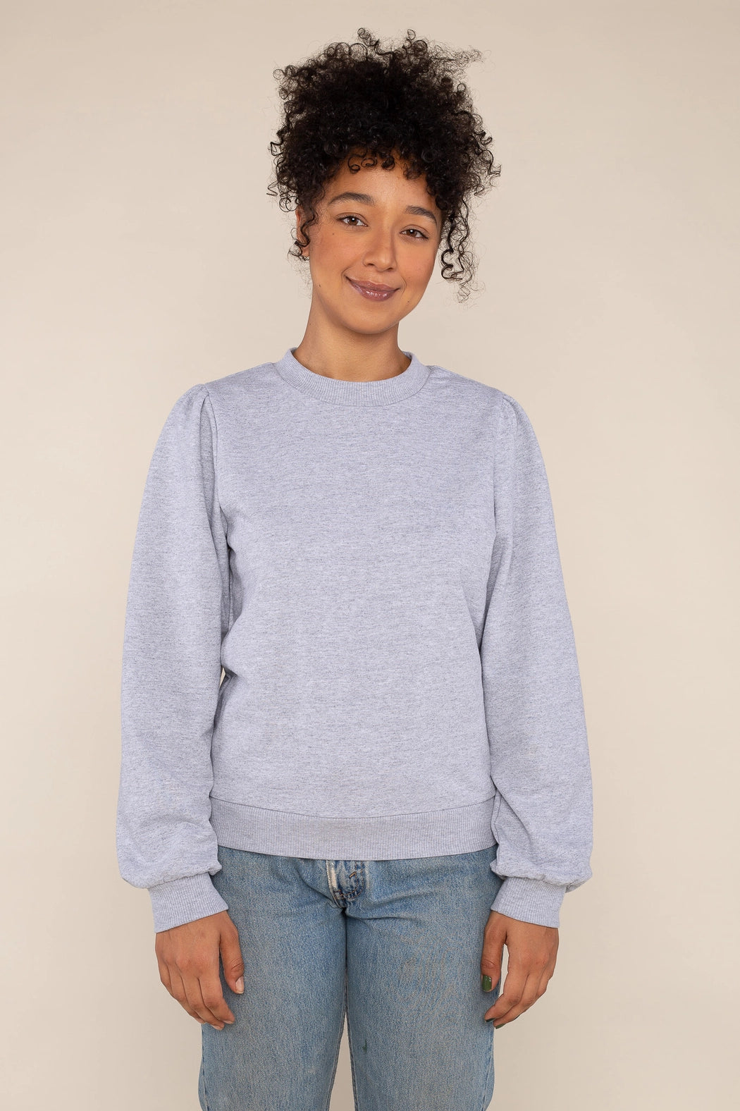 French Terry Shirred Sweatshirt
