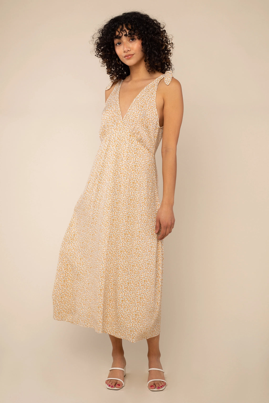 V-neck Ditsy Dress