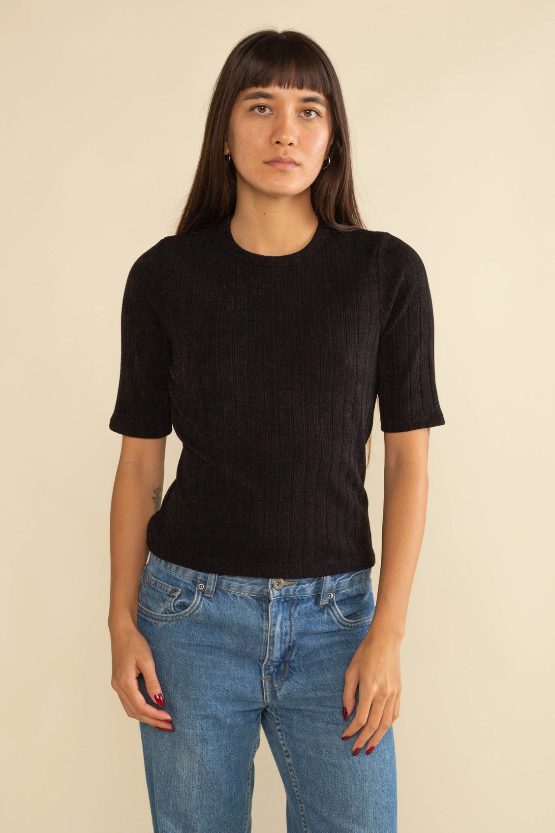 Mid Sleeve Cozy Rib Top