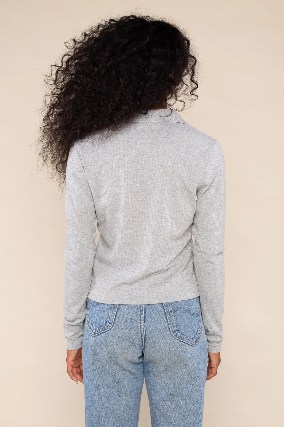 Rib Button Down Top