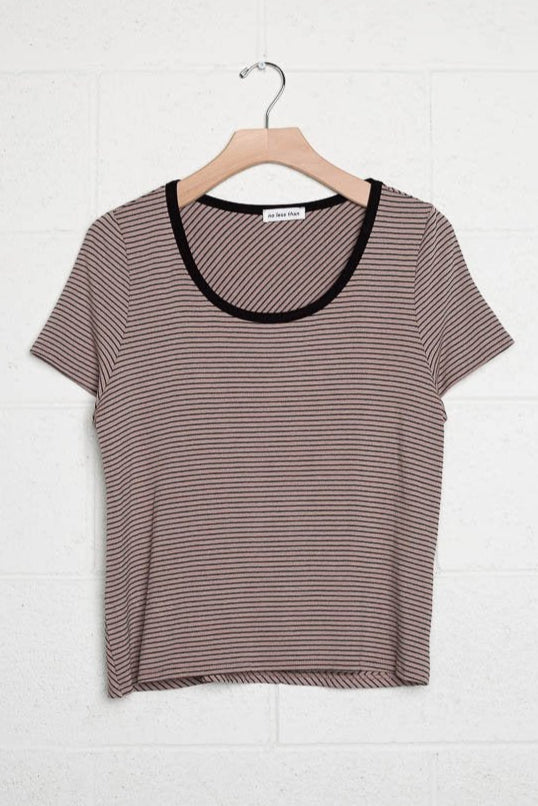 Striped Bias Short Sleeve Tee