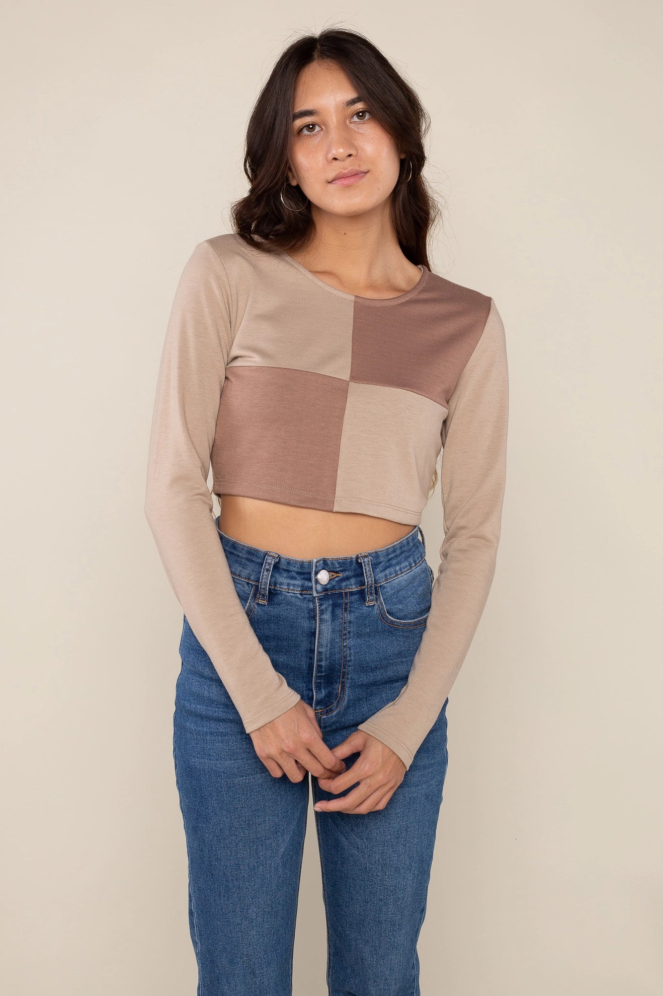 Checker Long Sleeve Top