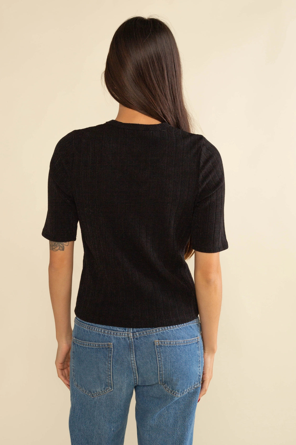 Mid Sleeve Cozy Rib Top