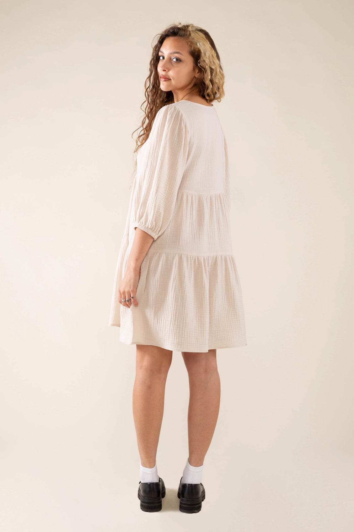 Cotton Gauze Tiered Dress