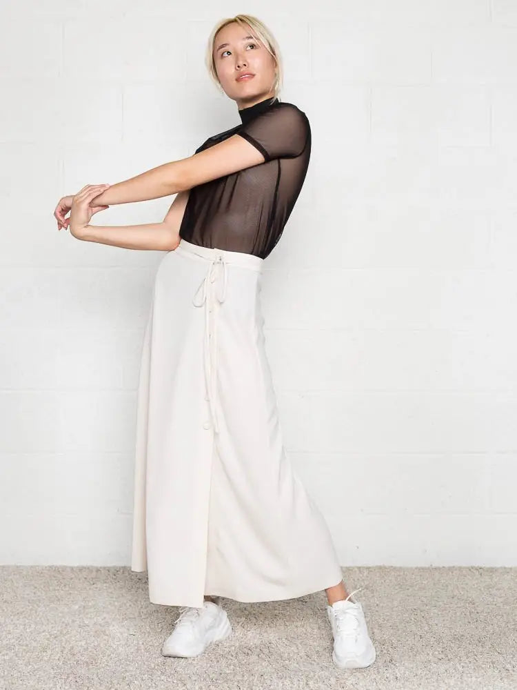 Mock Neck Short Slv Mesh Top