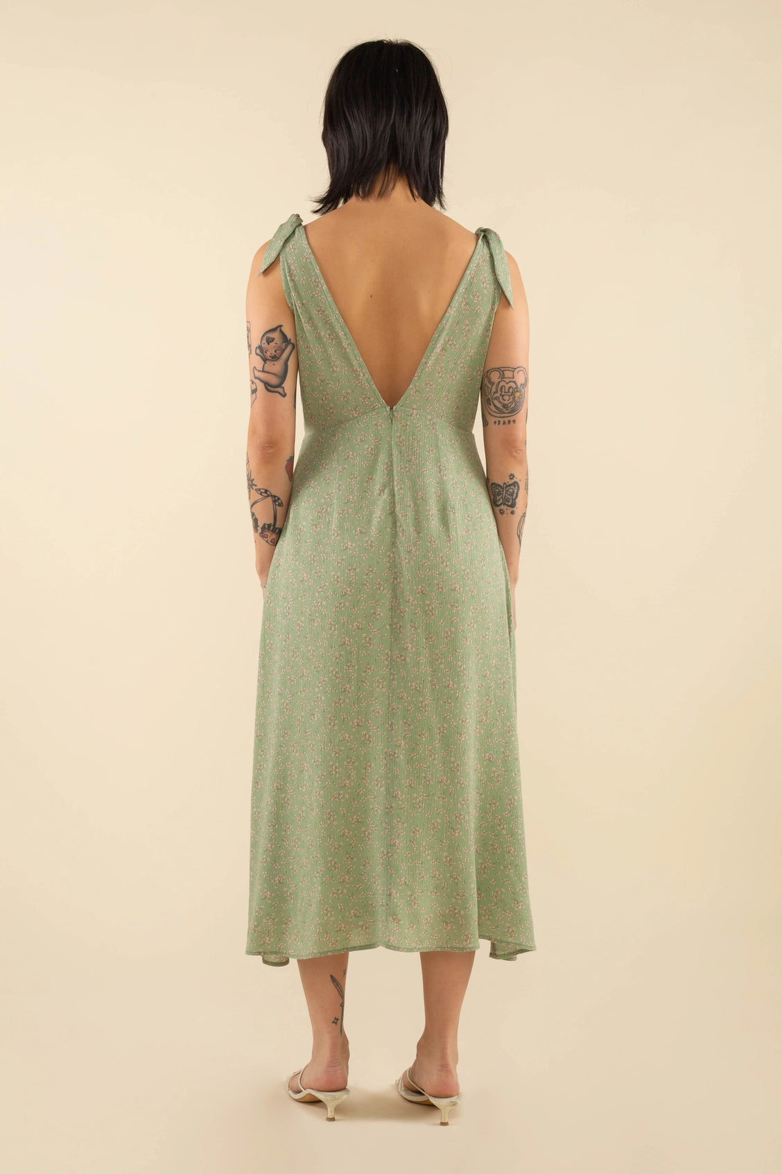V-neck Ditsy Dress