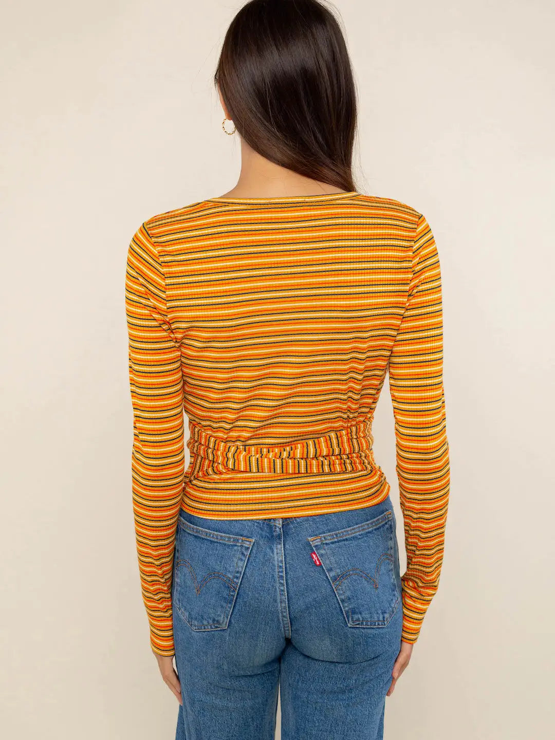 Striped Crop Tie Top