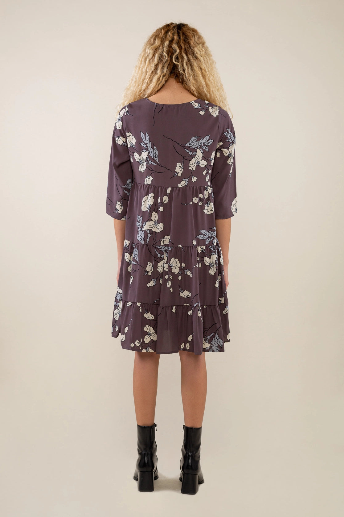 Floral V-neck Tiered Dress