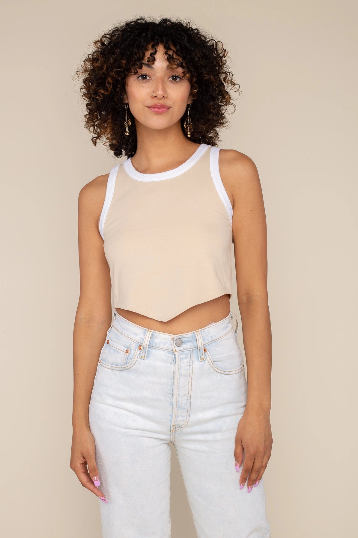 Cotton Spandex Triangle Tank