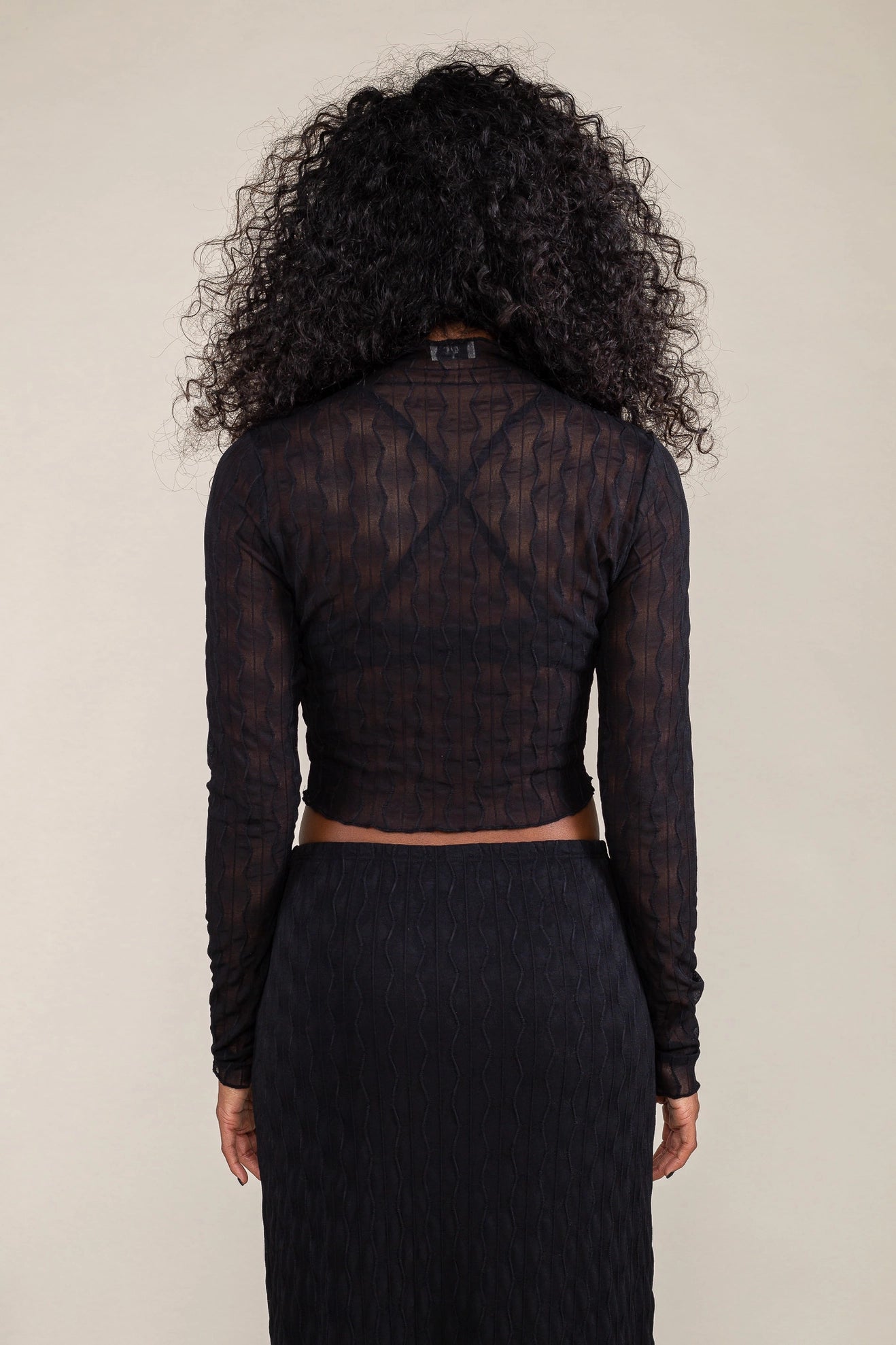 Jacquard Mesh Top