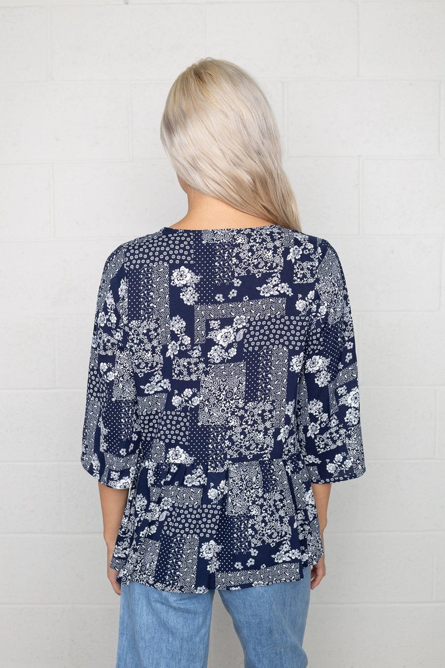 Patchwork Print Blouse