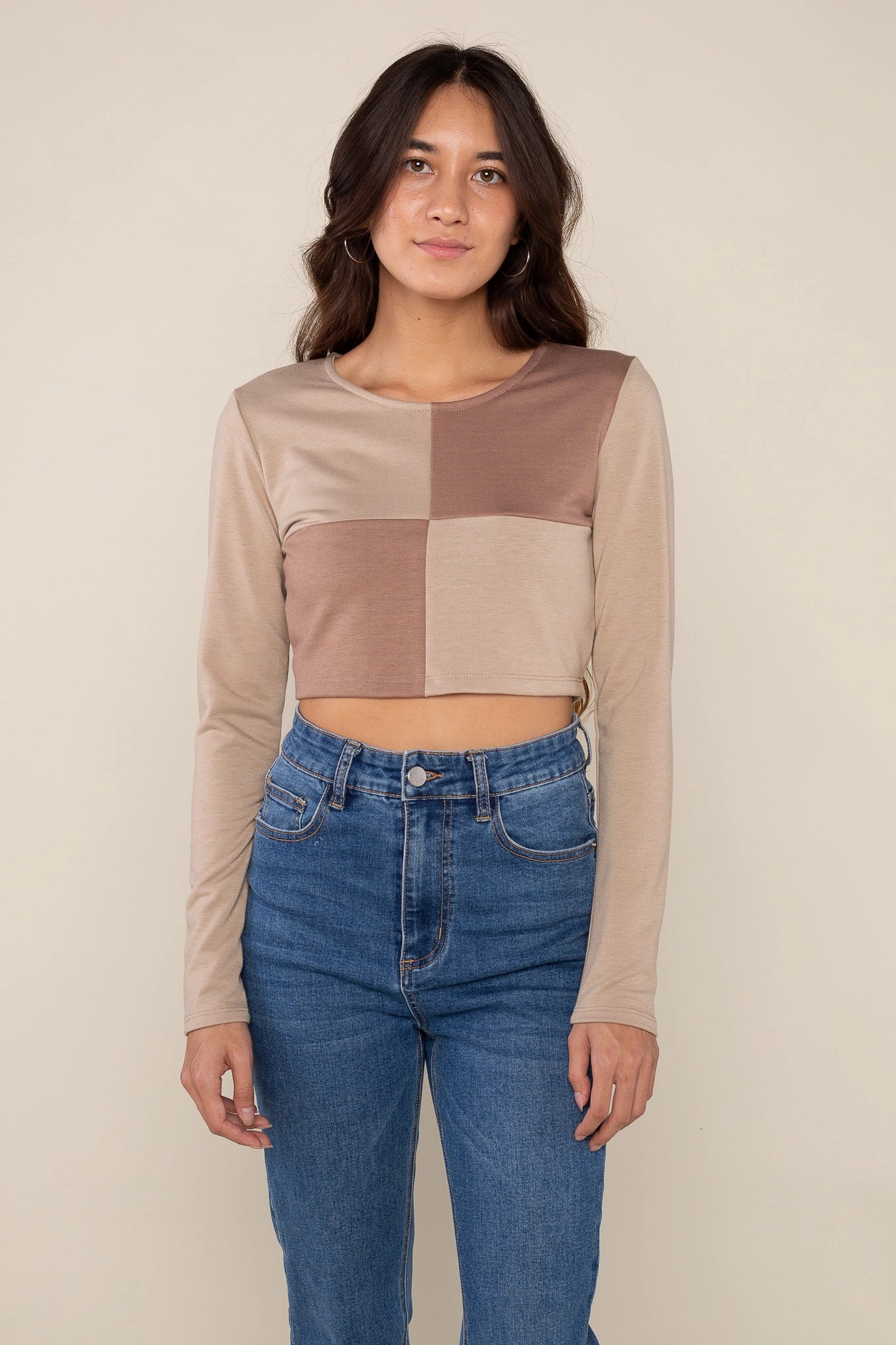 Checker Long Sleeve Top