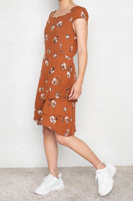 Floral Square Neck Dress
