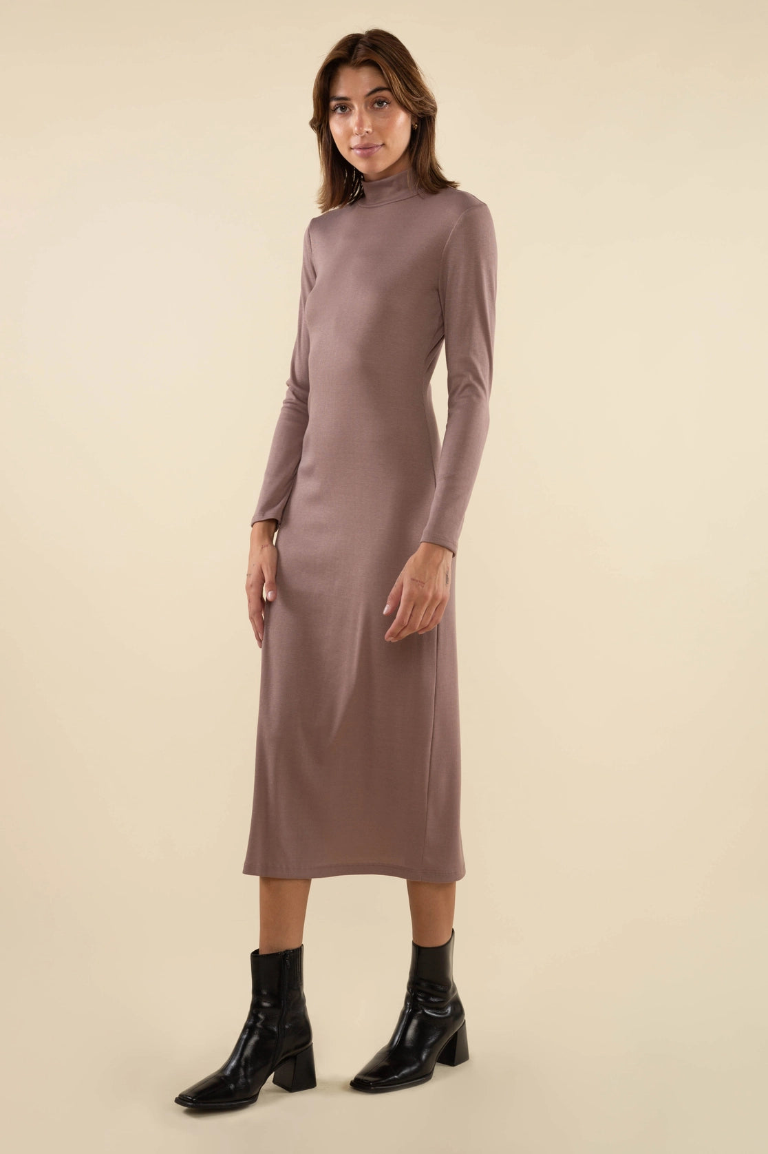 Turtleneck Rib Bodycon Dress