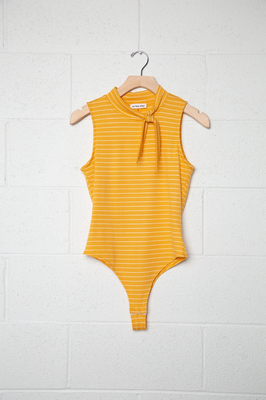 Sleeveless Striped Tie Bodysuit