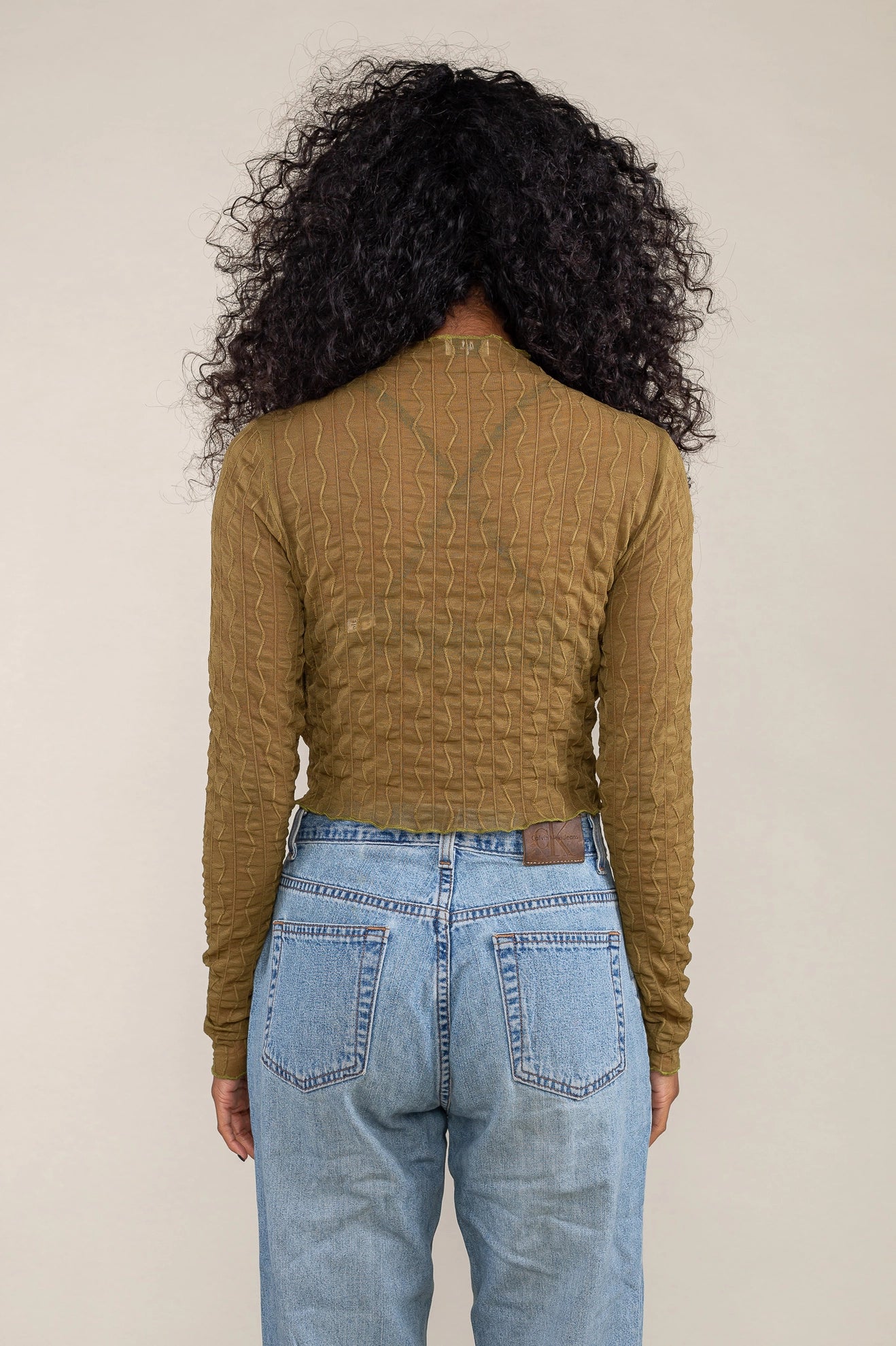 Jacquard Mesh Top