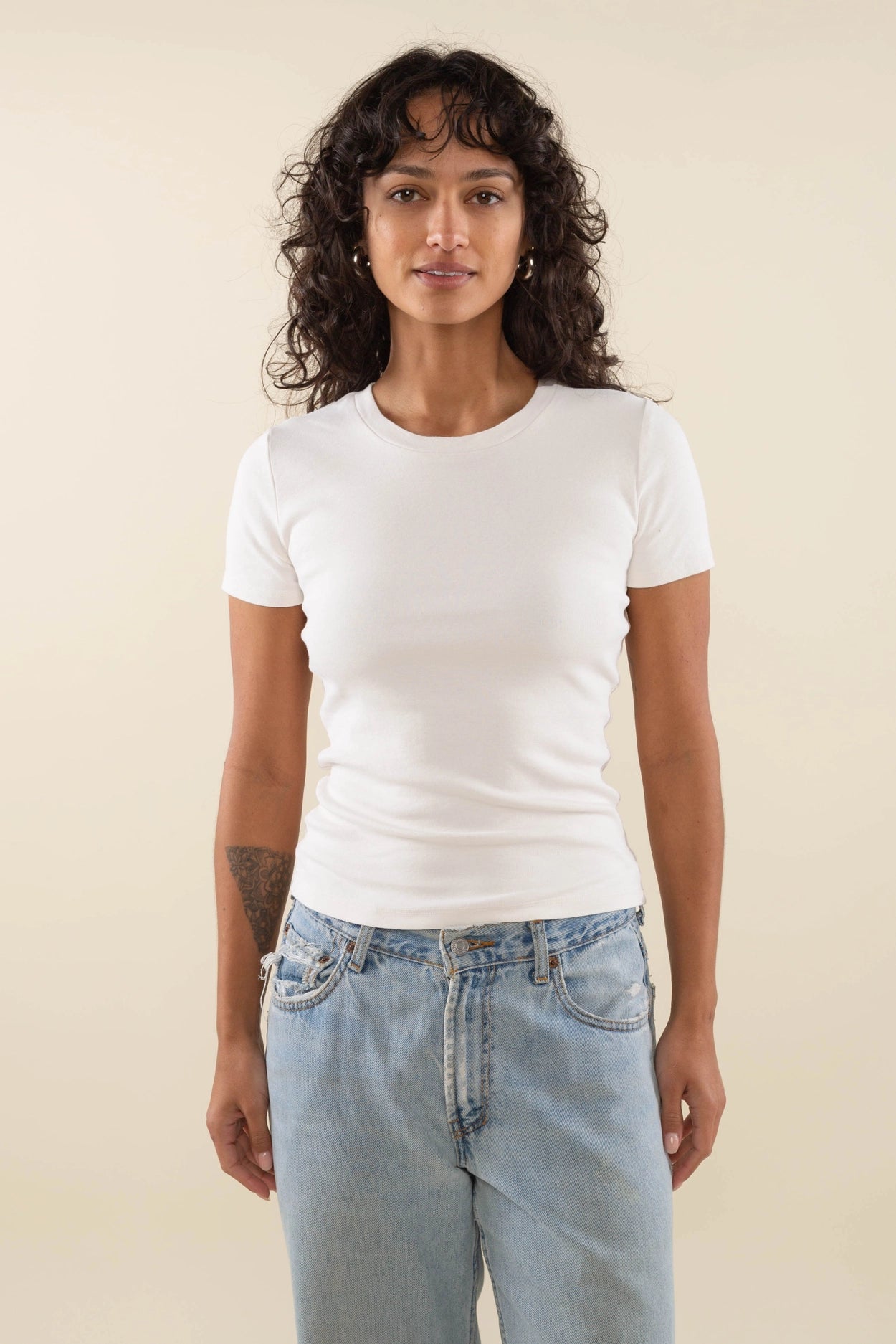 Regular Length Cotton Spandex Baby Tee