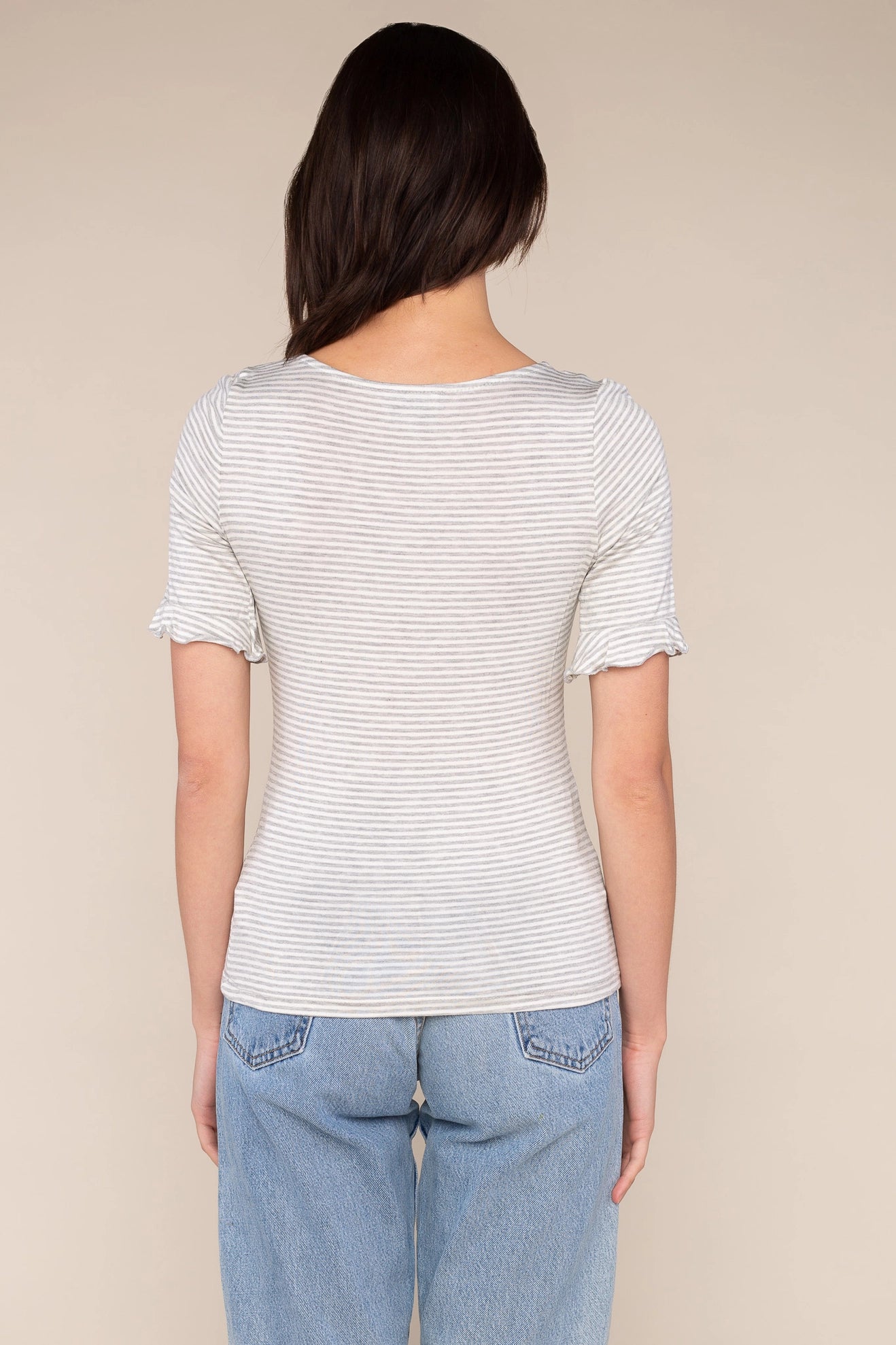 Striped Square Neck Top