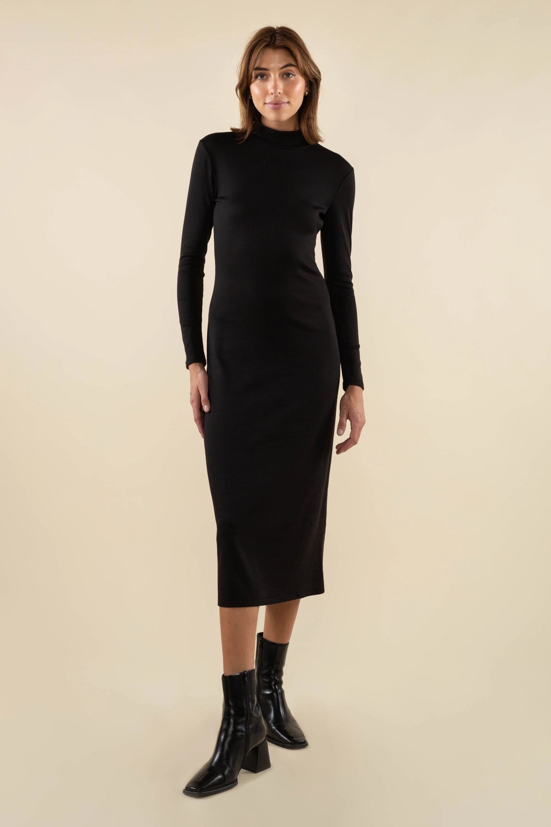 Turtleneck Rib Bodycon Dress