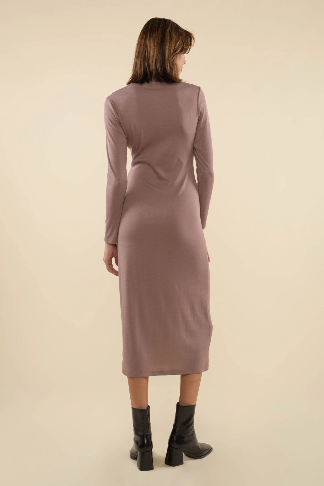 Turtleneck Rib Bodycon Dress