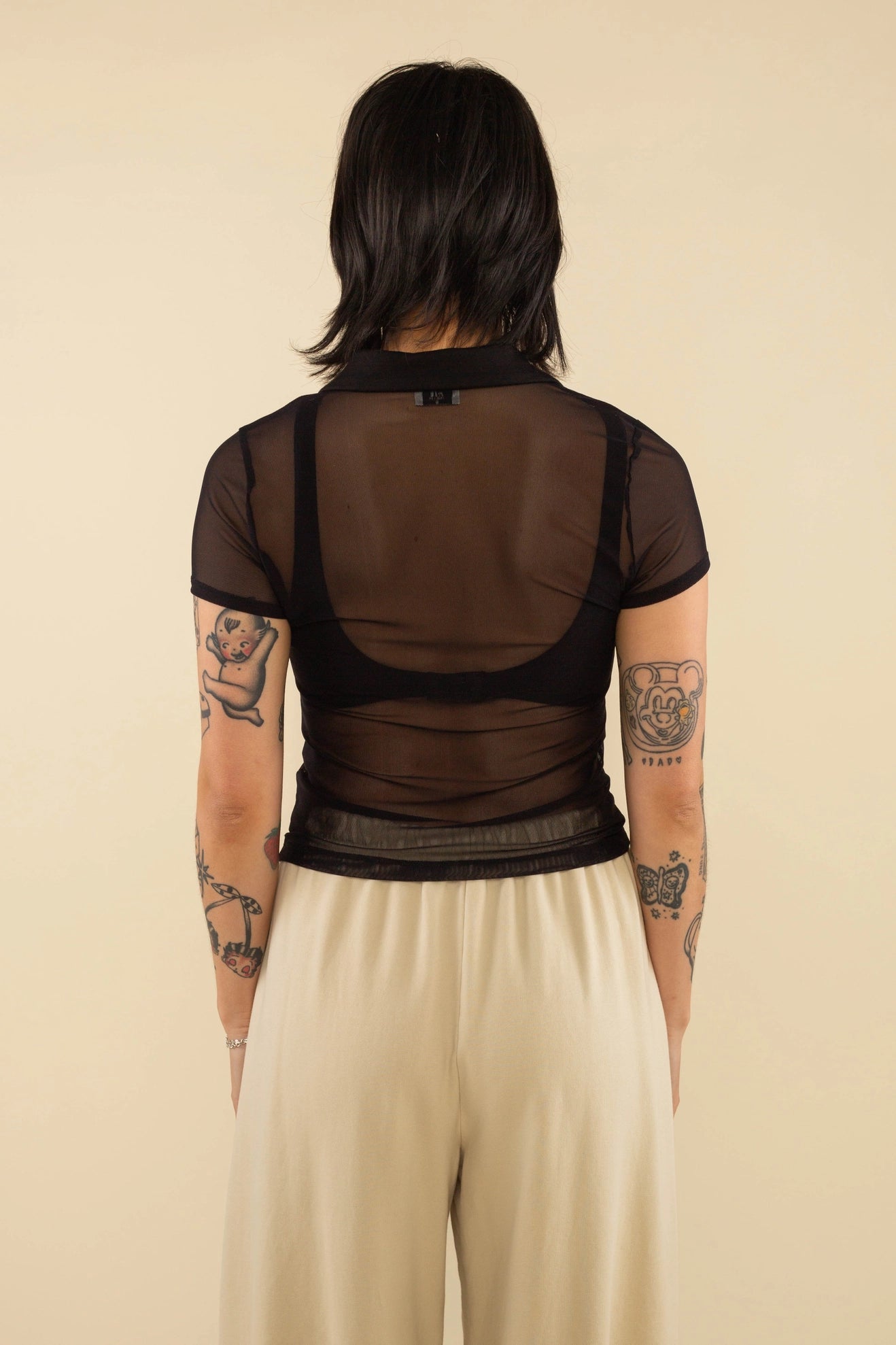 Mesh Short Sleeve Button Down