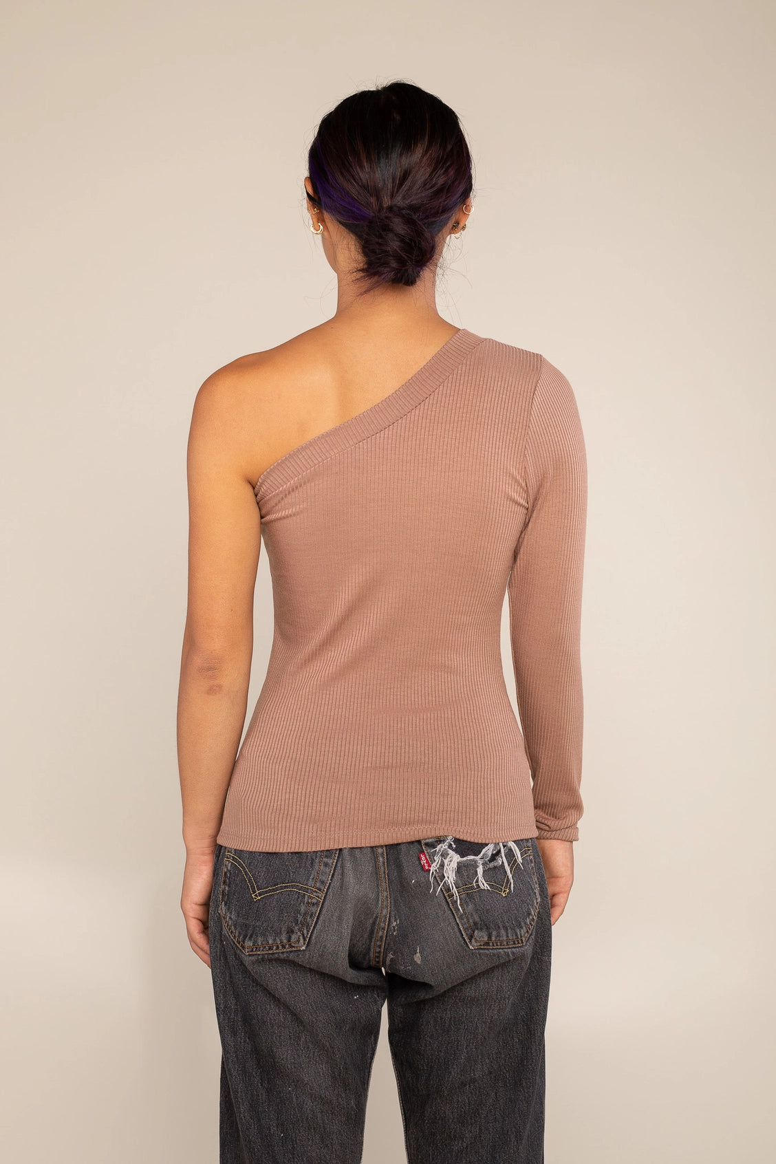 One Shoulder Rib Top