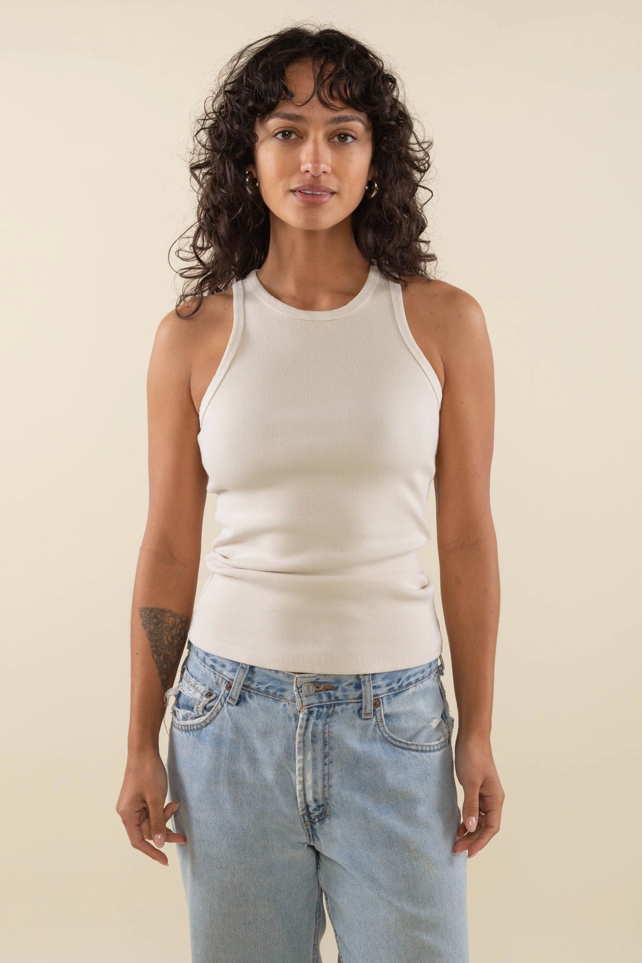 High Neck Rib Tank