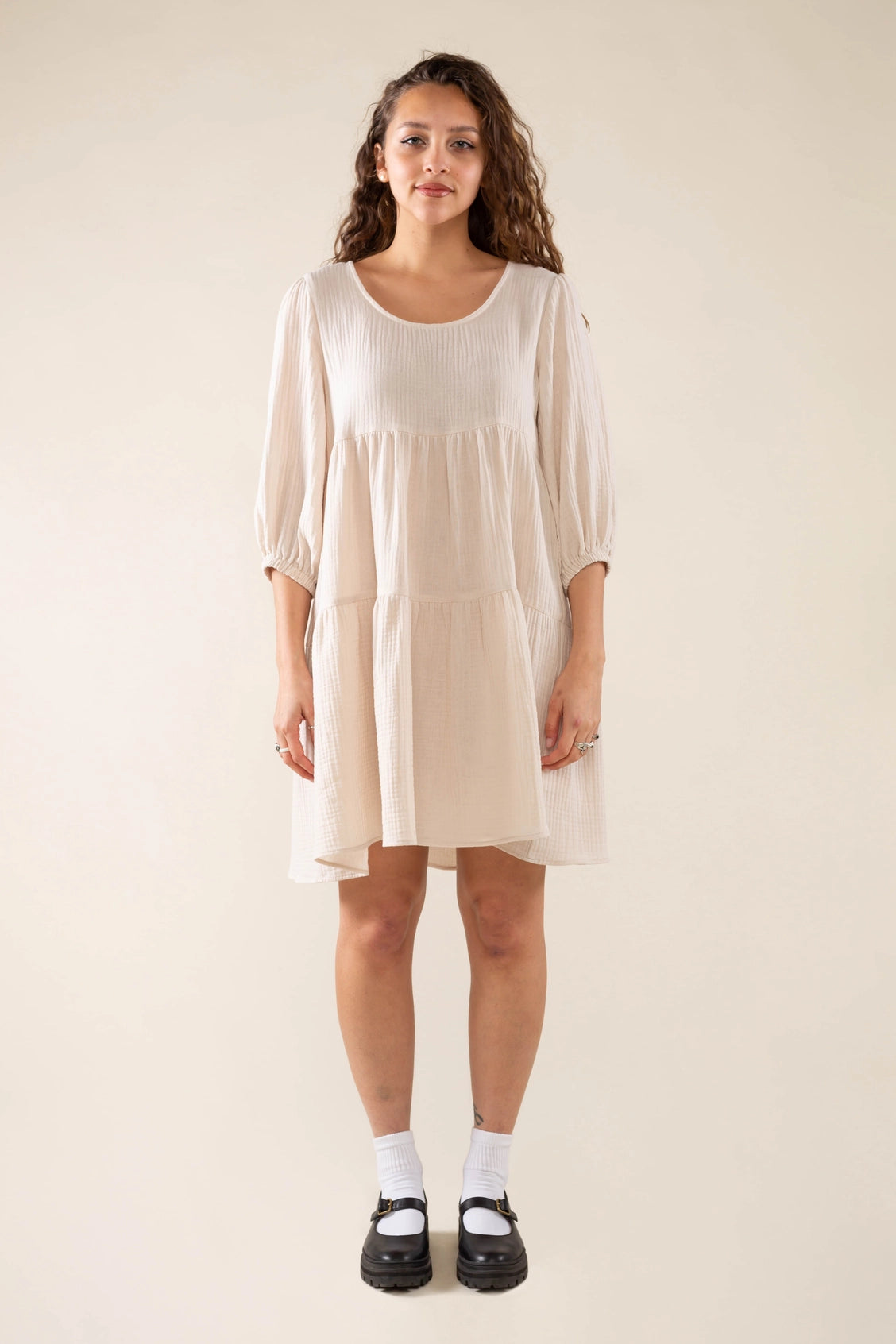Cotton Gauze Tiered Dress