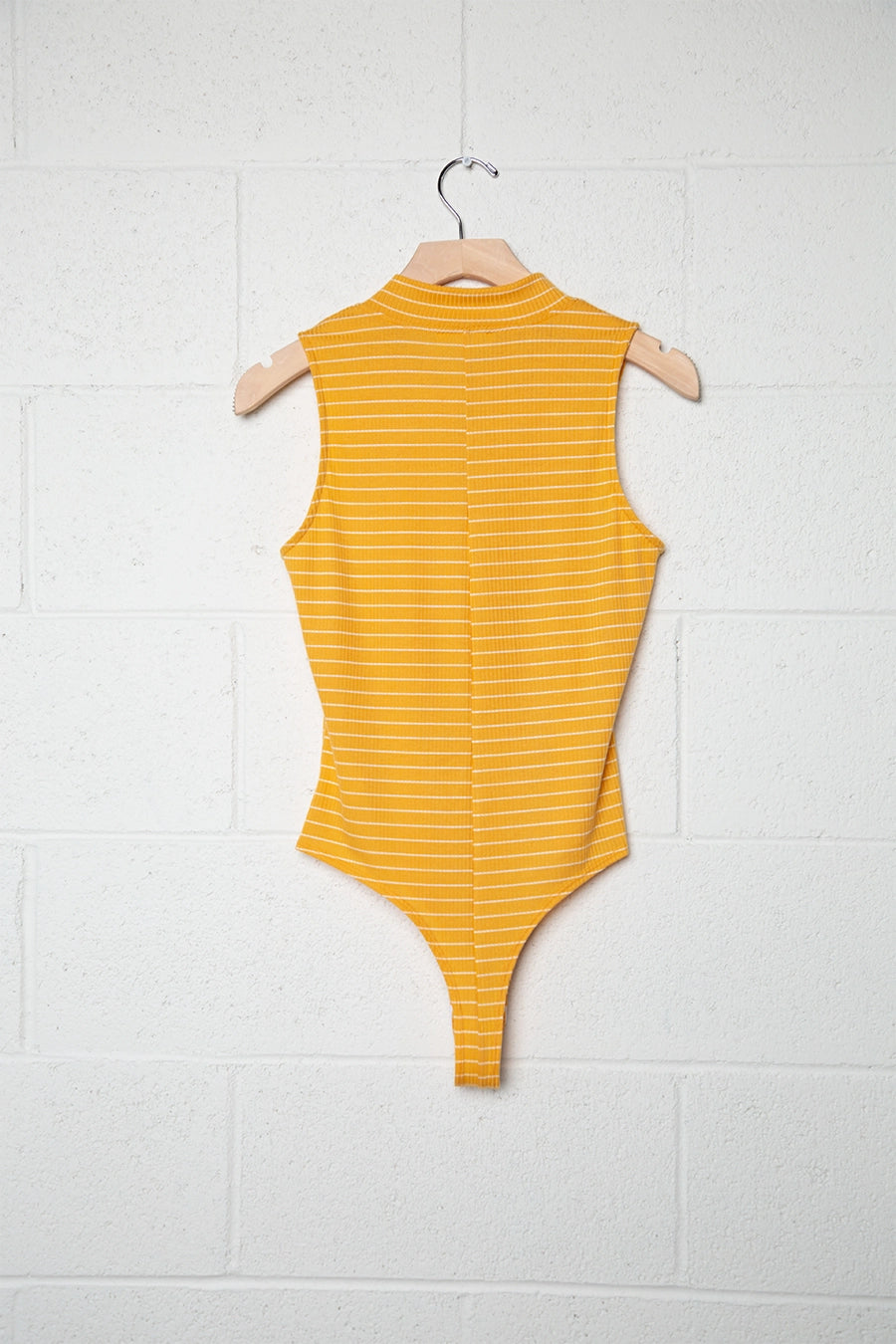 Sleeveless Striped Tie Bodysuit