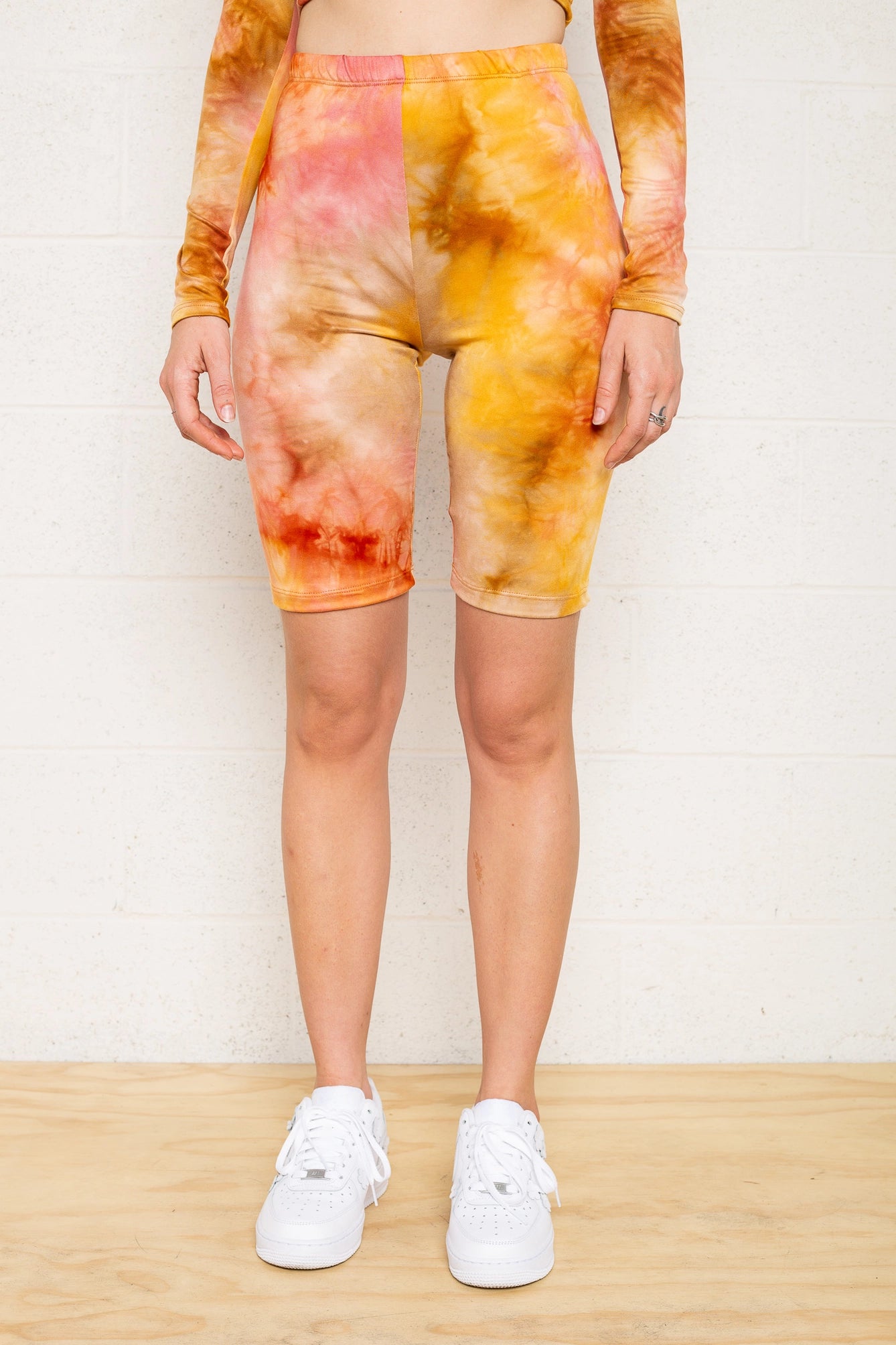 Rust Tie Dye Biker Shorts
