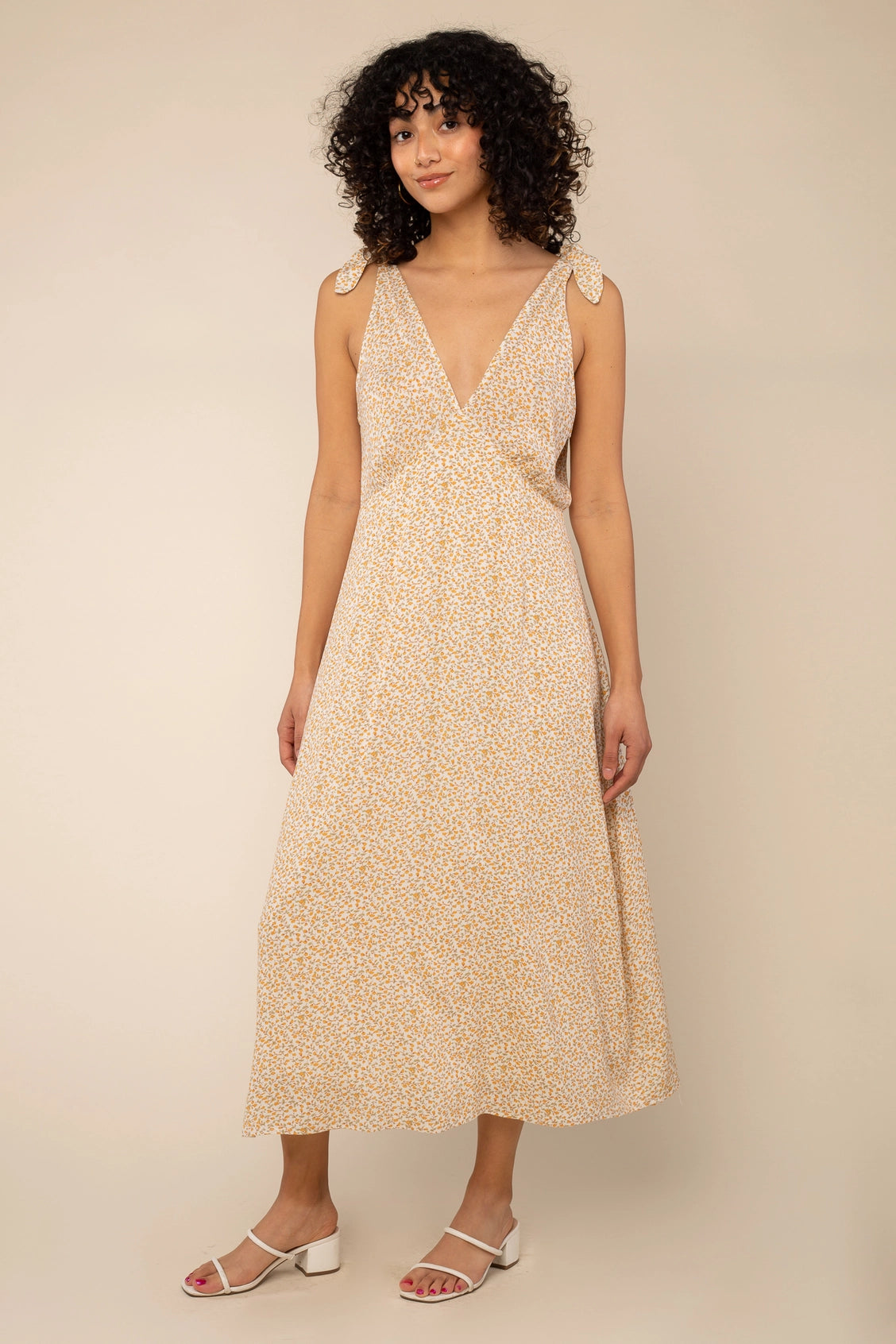 V-neck Ditsy Dress