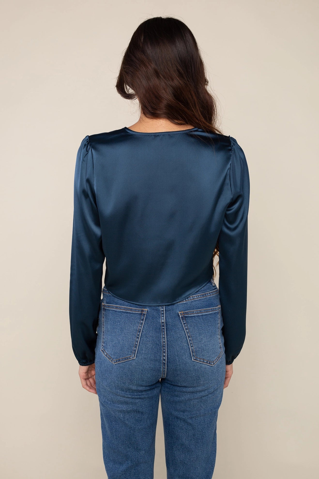 Satin Shirred Top