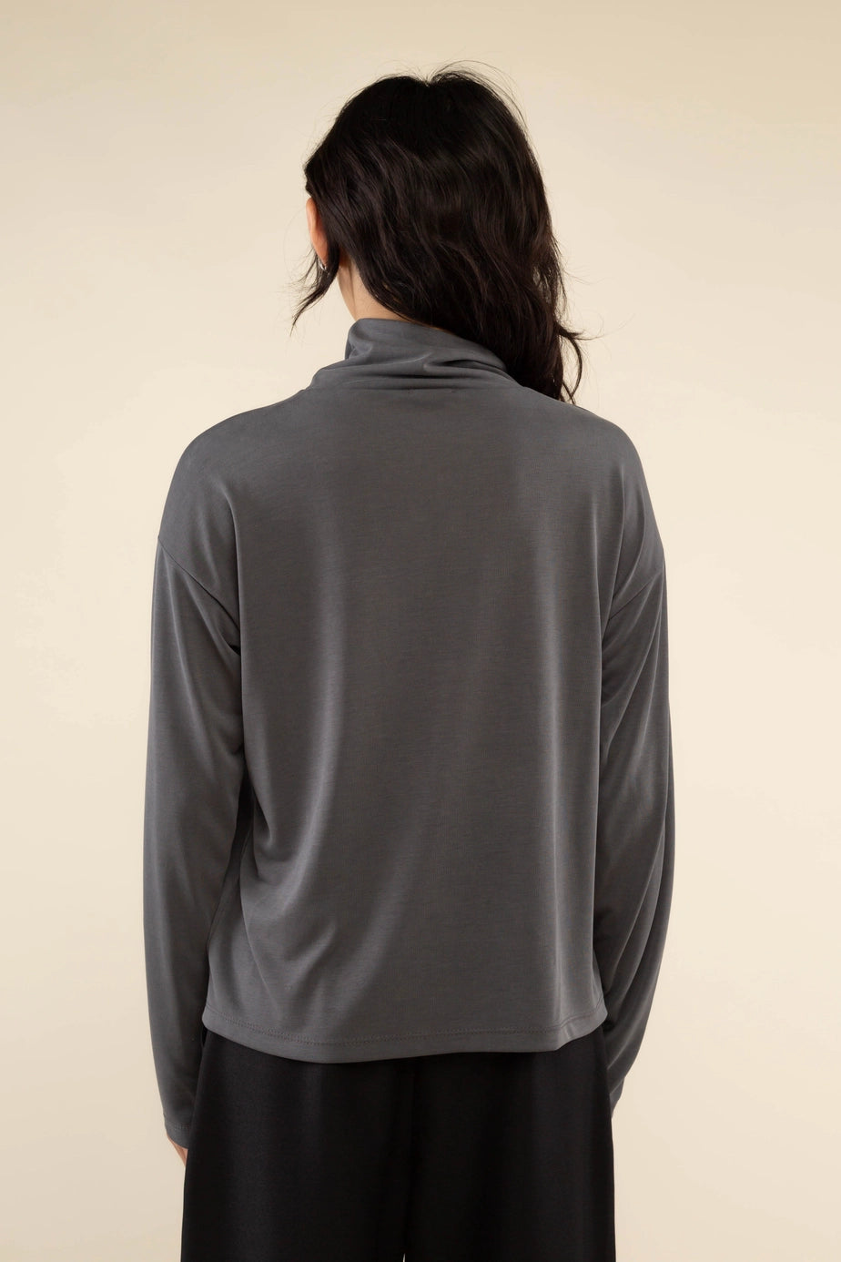 Modal Boxy Turtleneck Top