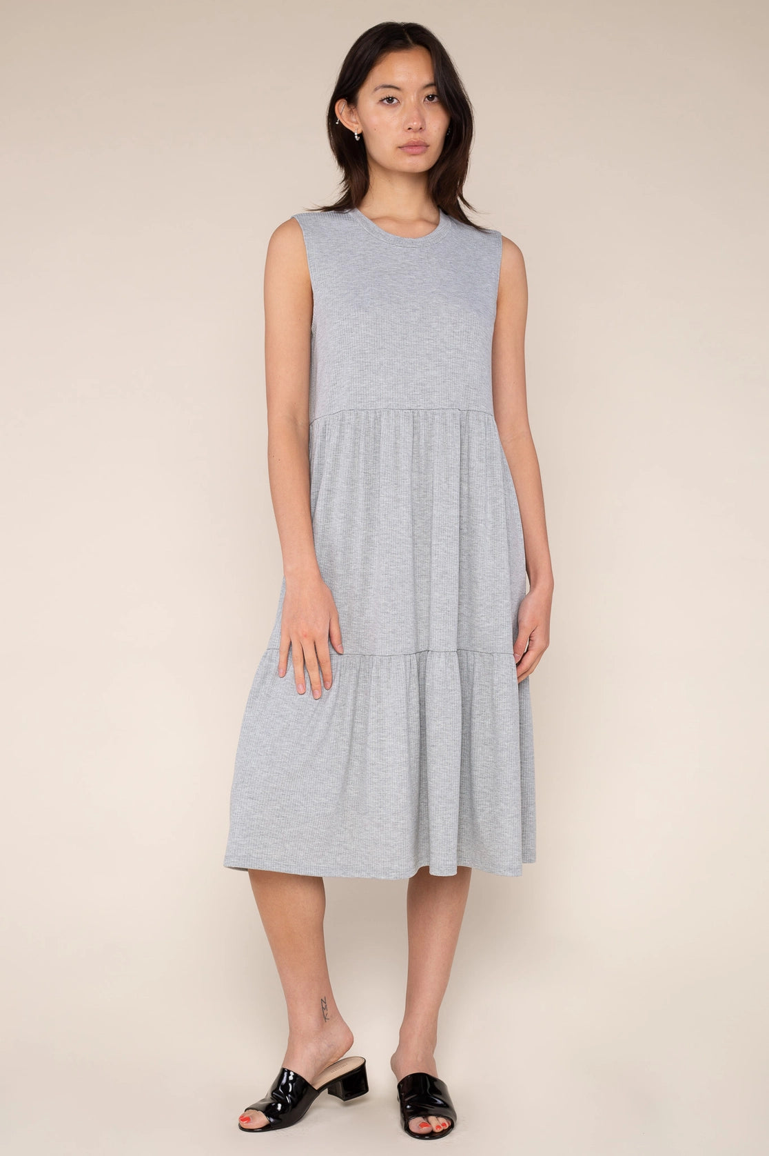 Sleeveless Tiered Rib Dress
