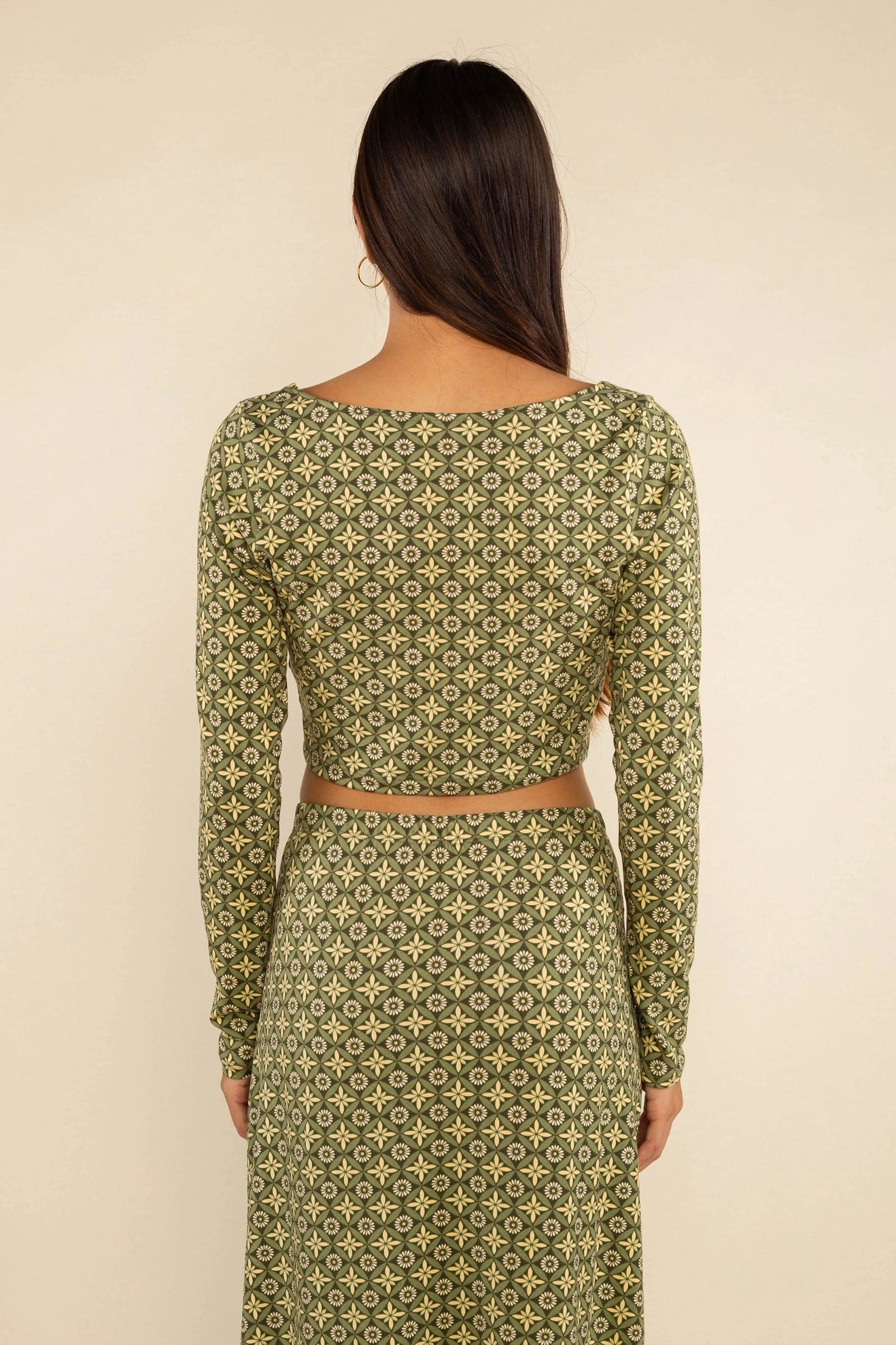 Crop Knit Print Top
