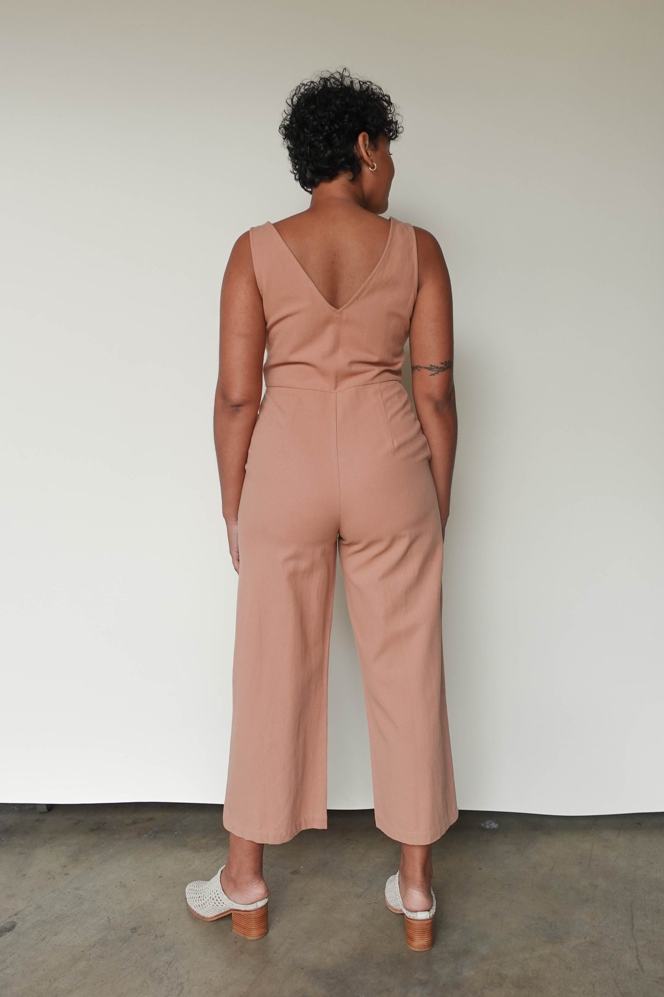 Denim Jumpsuit - Brick