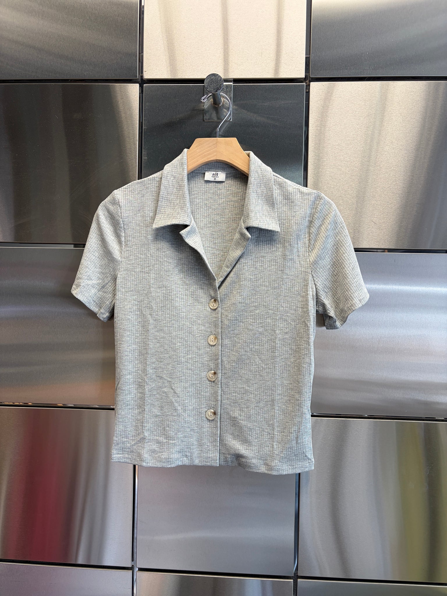 Ribbed Button Up Shirt