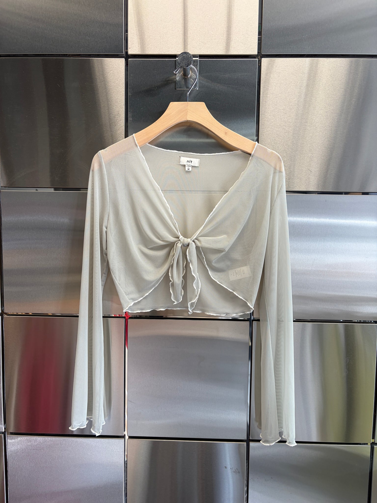 Mesh Tie Cover Up Top