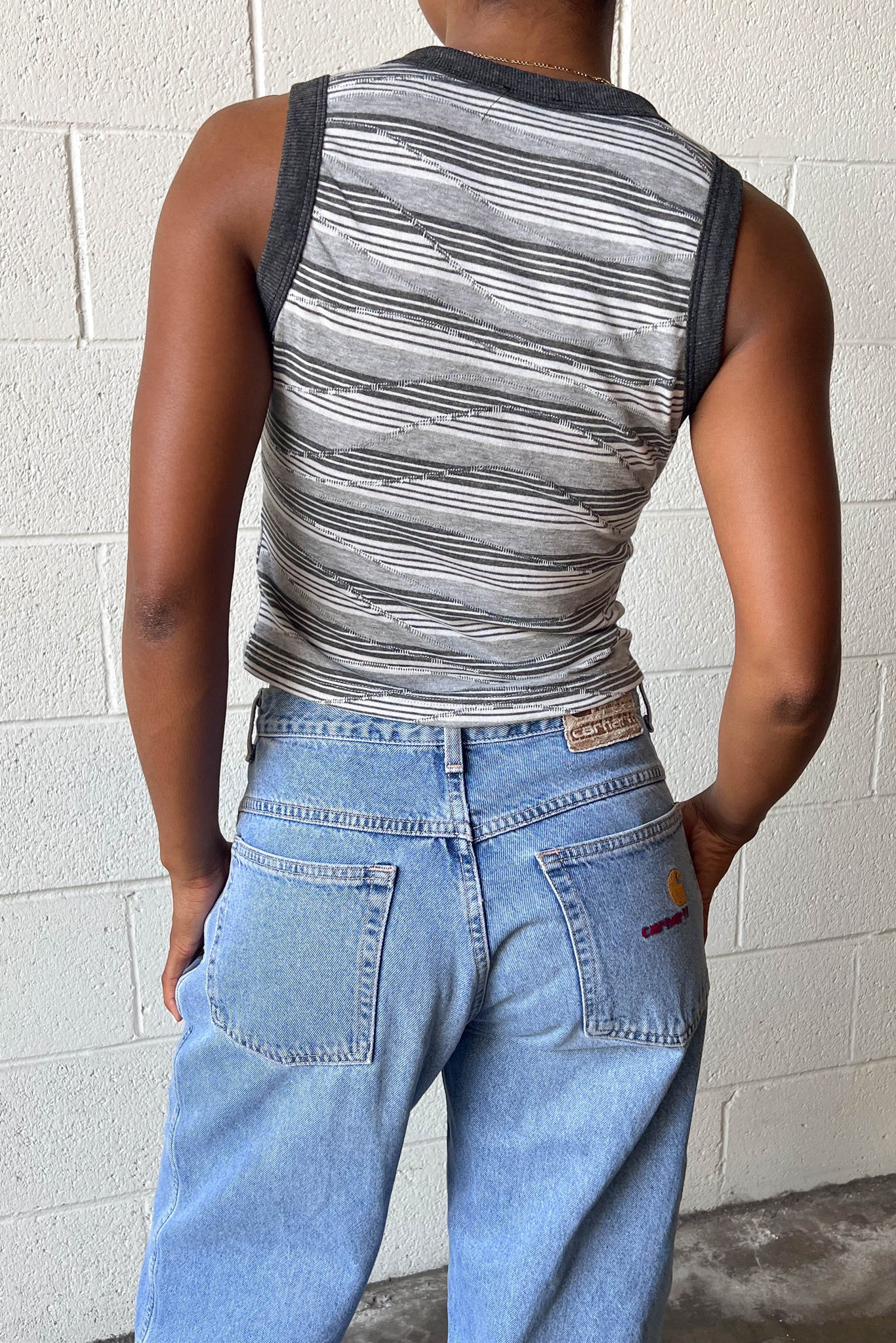 Wavy Knit Tank - H Grey
