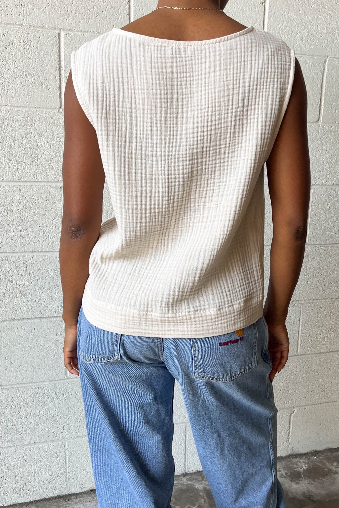 Cotton Gauze Tank - Natural
