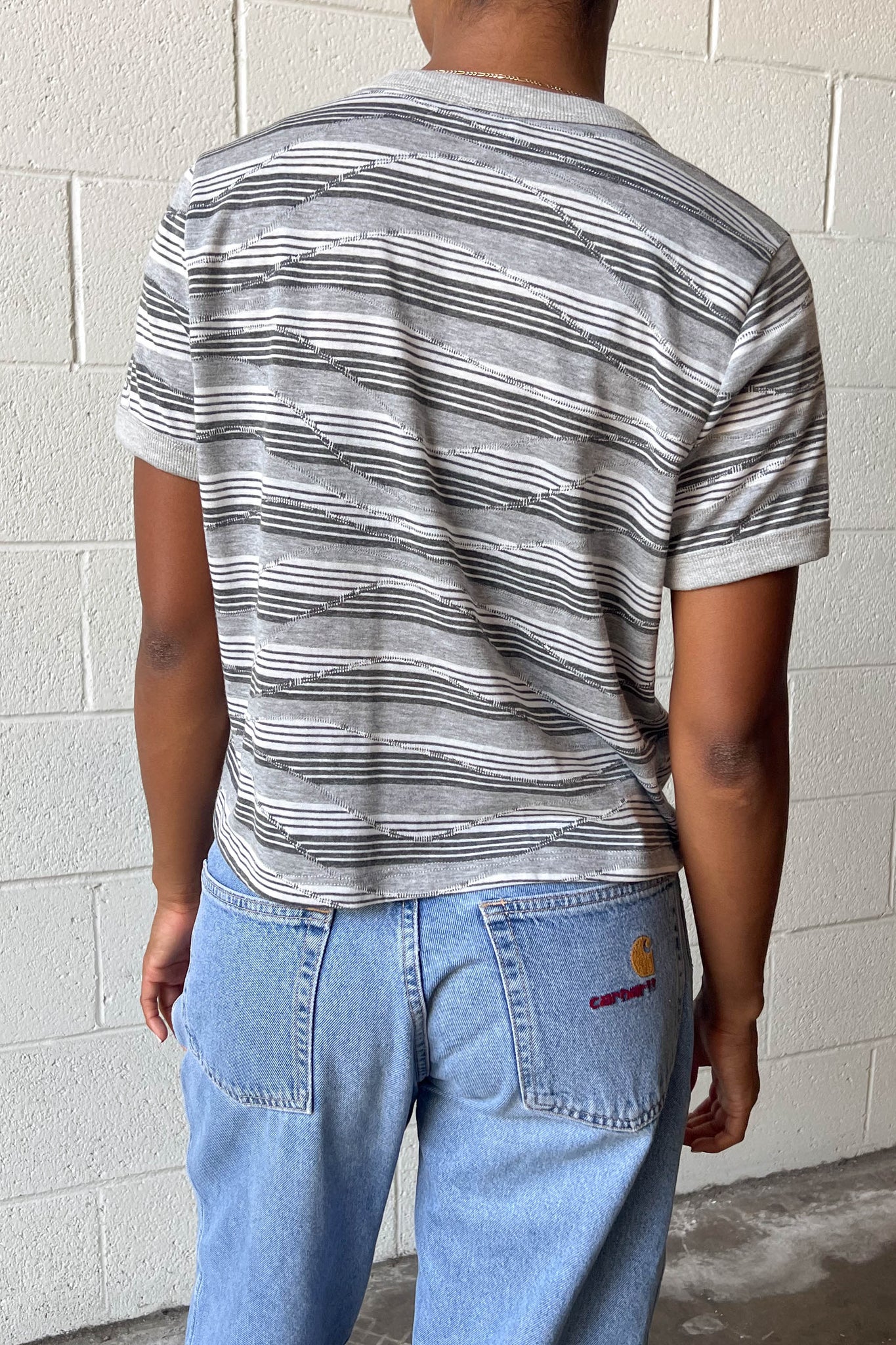Wavy Knit Tee - H Grey