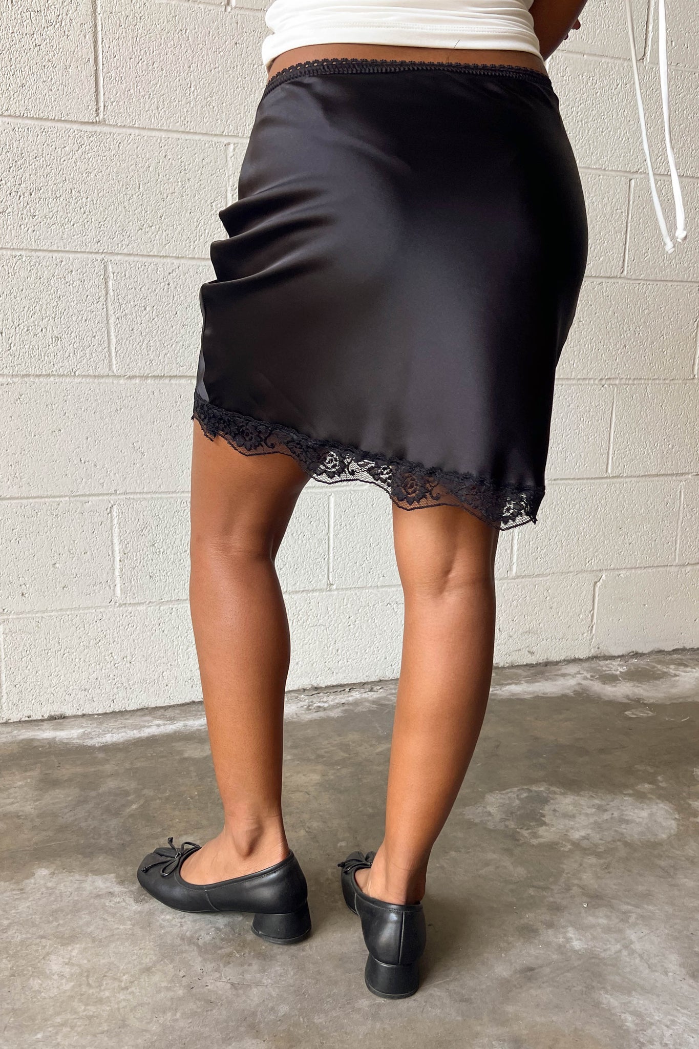 Satin Mini Skirt - Black
