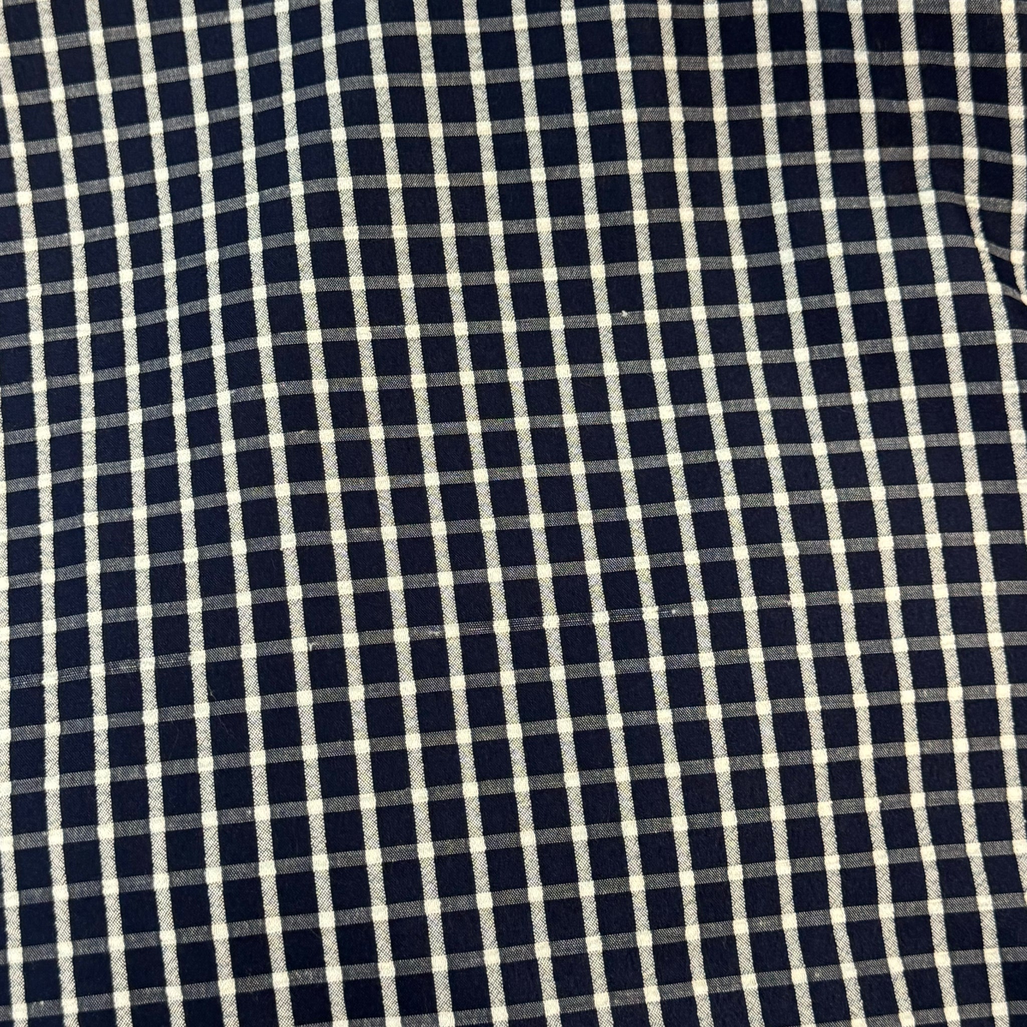 Gingham Midi Dress - Navy/White