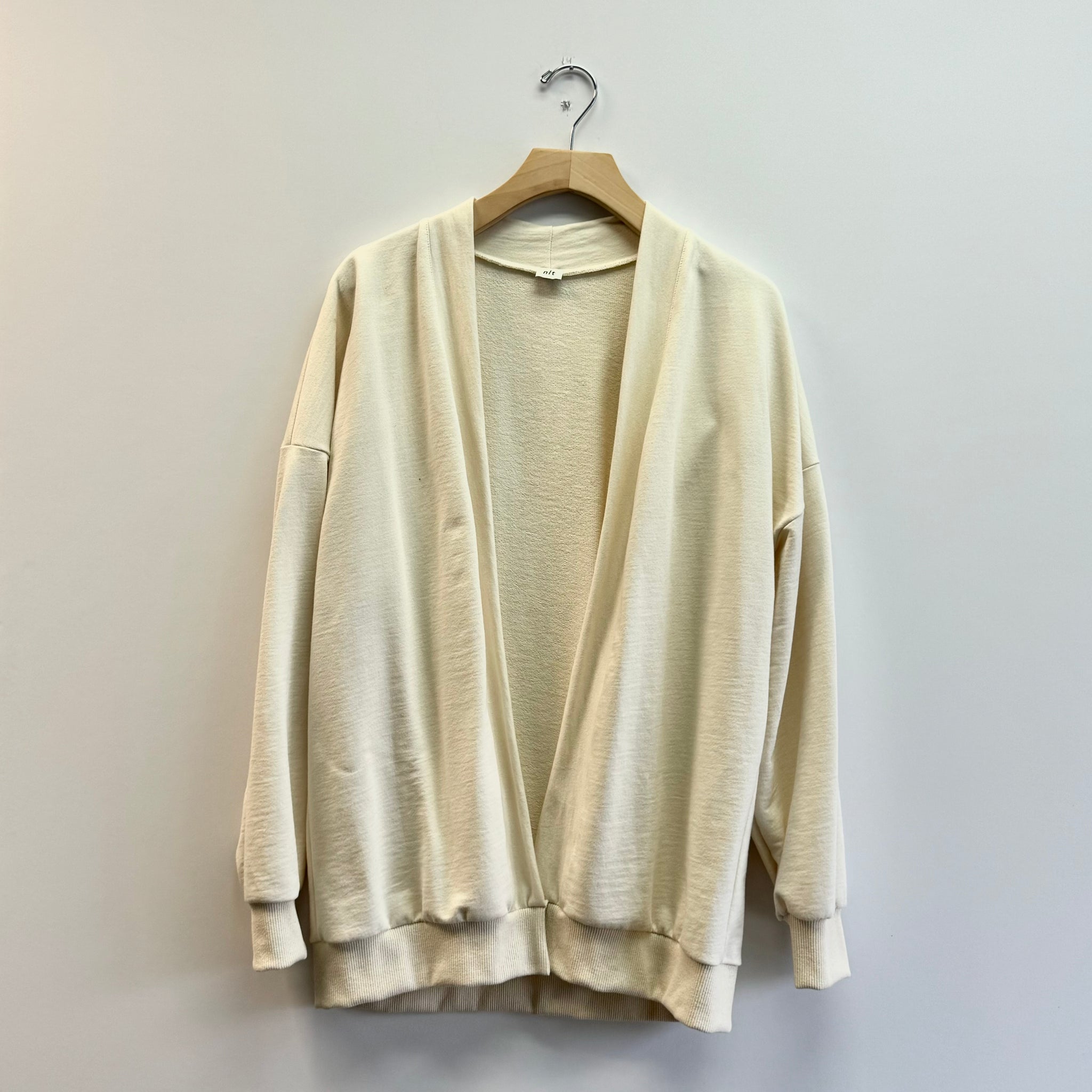 Easy Oversized French Terry Cardigan - Natural