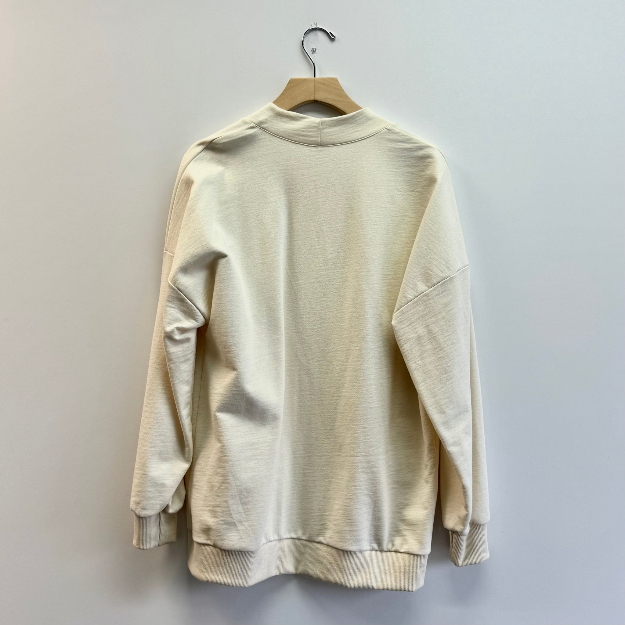 Easy Oversized French Terry Cardigan - Natural