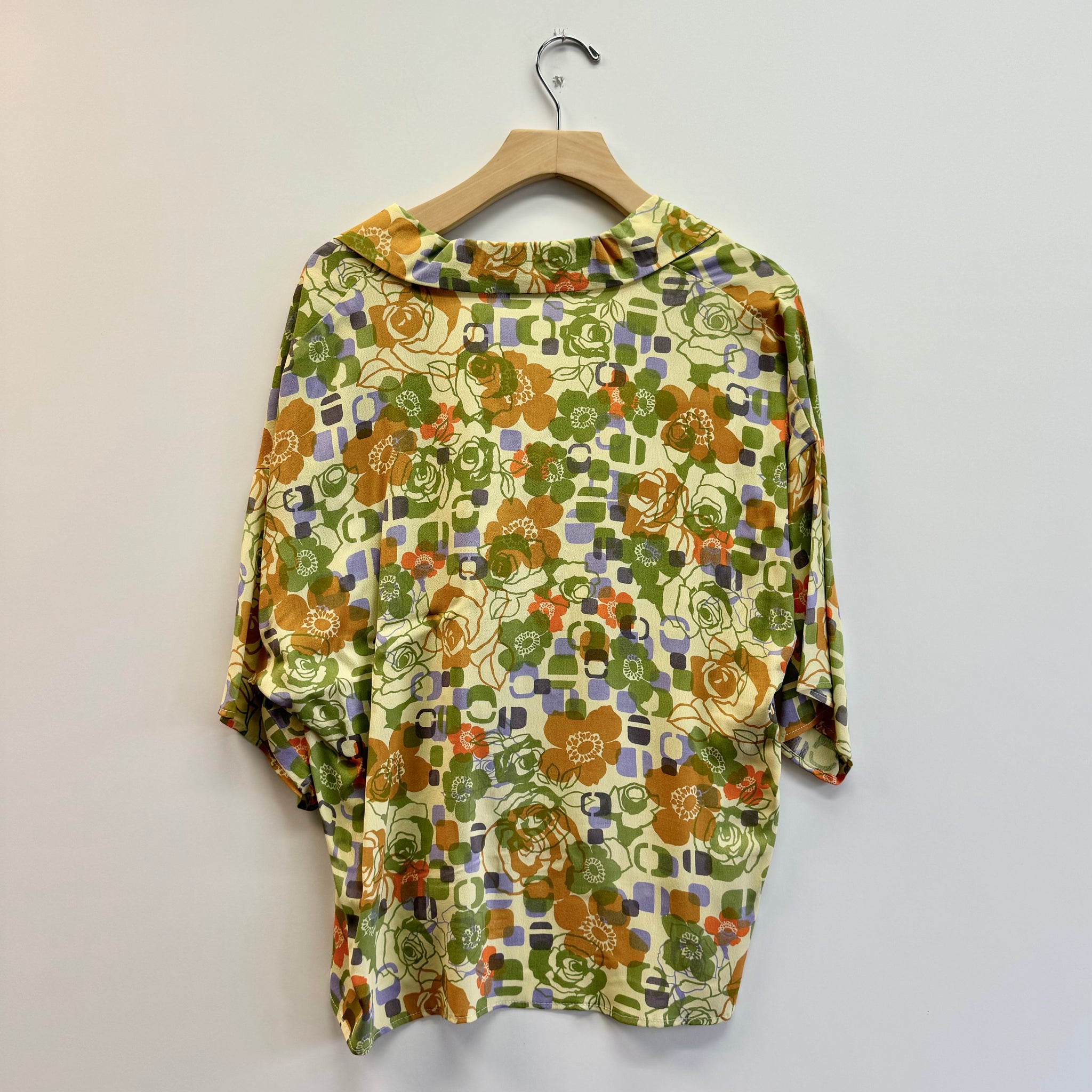 Floral Button Down Shirt - Mustard/Olive Multi