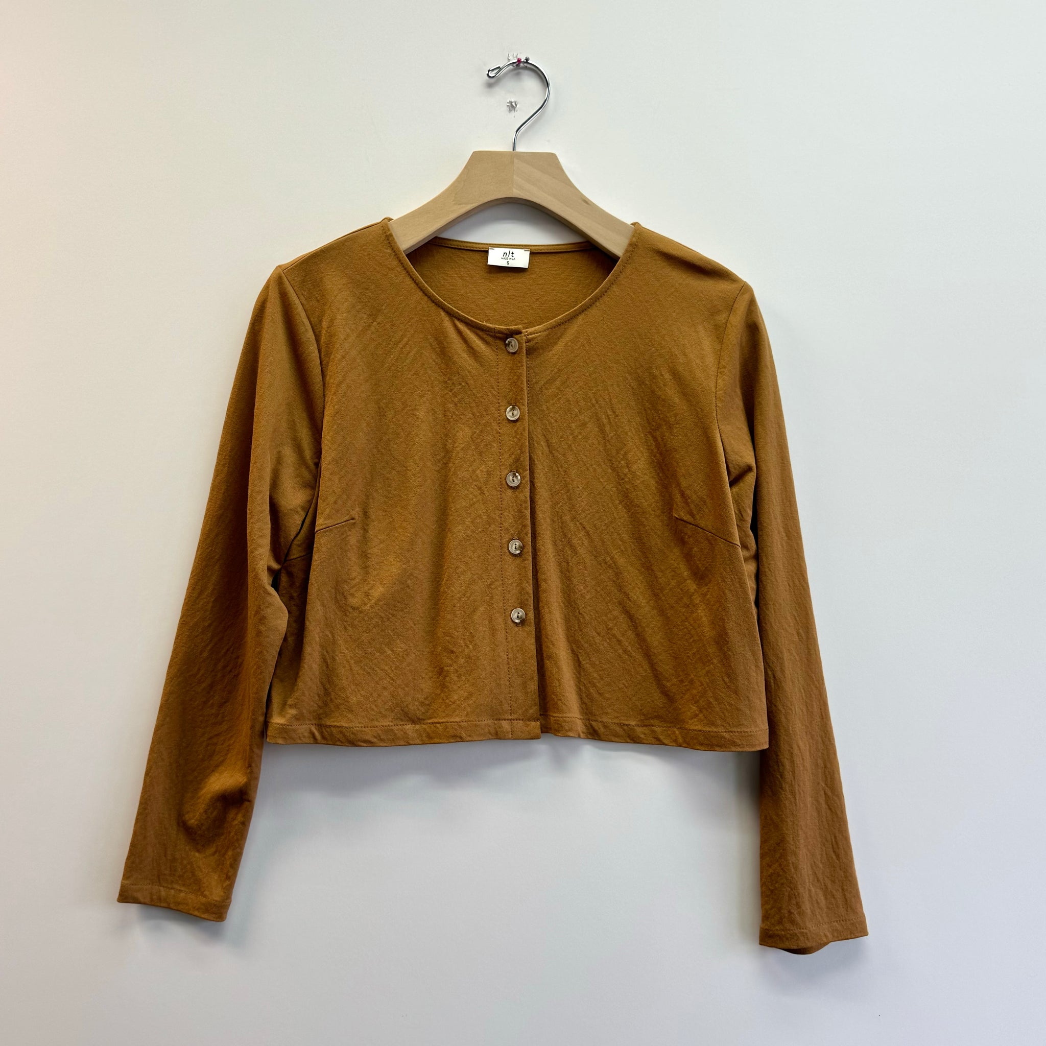 Camel Button Down Blouse - Camel