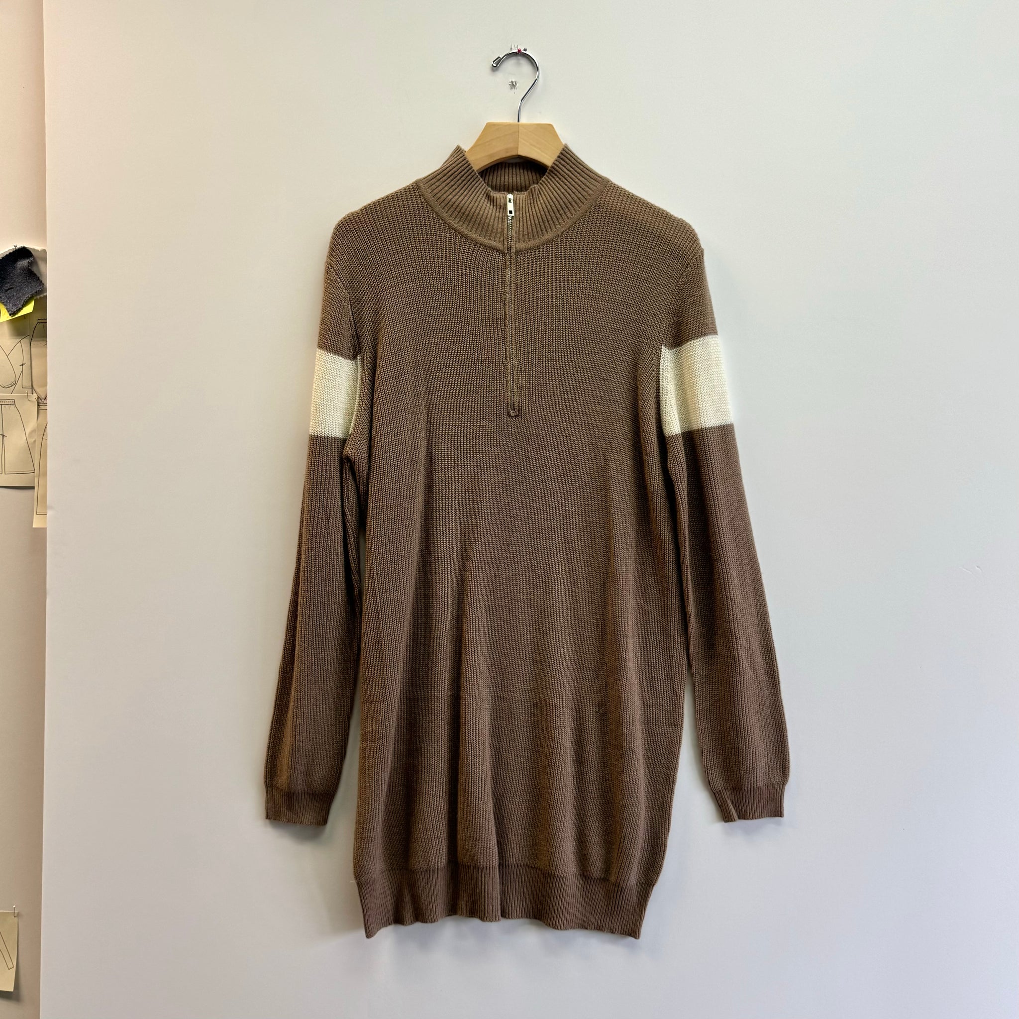 Mini Sweater Knit Dress - Khaki