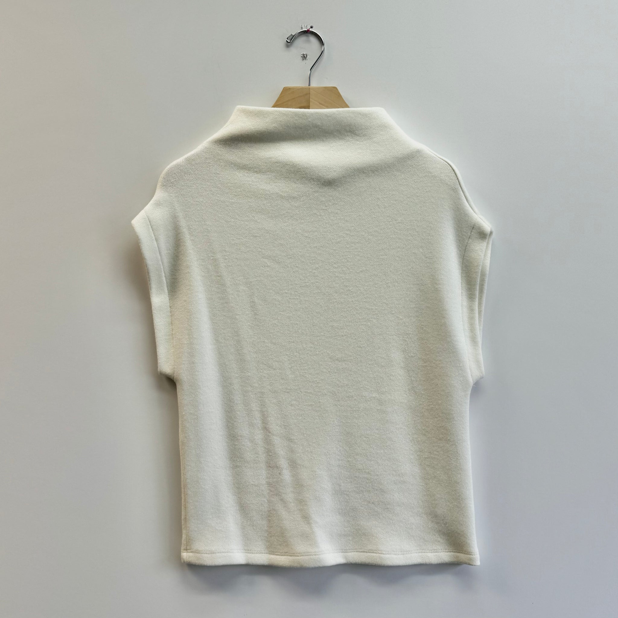 Faux Cashmere Mock Neck Top - Ivory