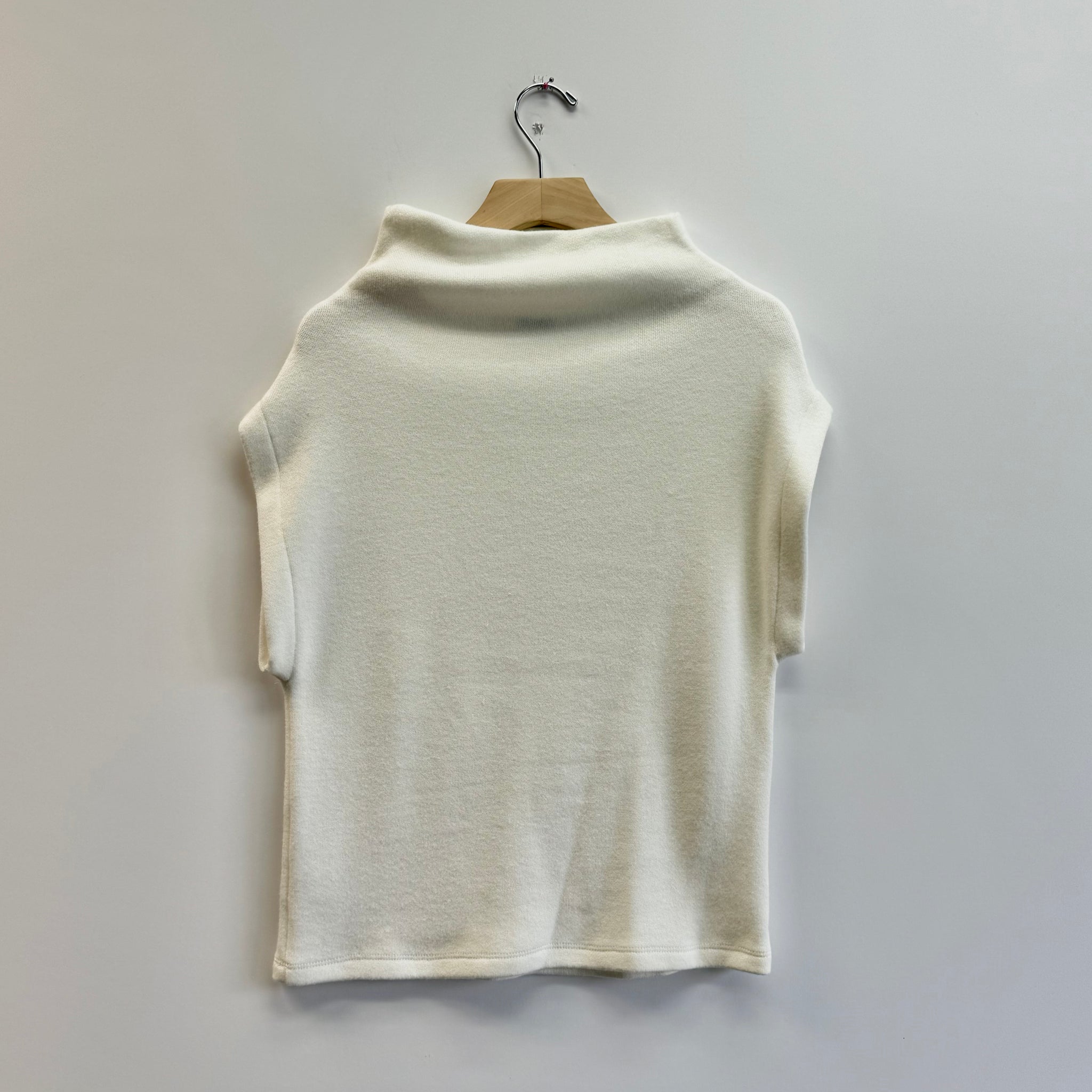 Faux Cashmere Mock Neck Top - Ivory